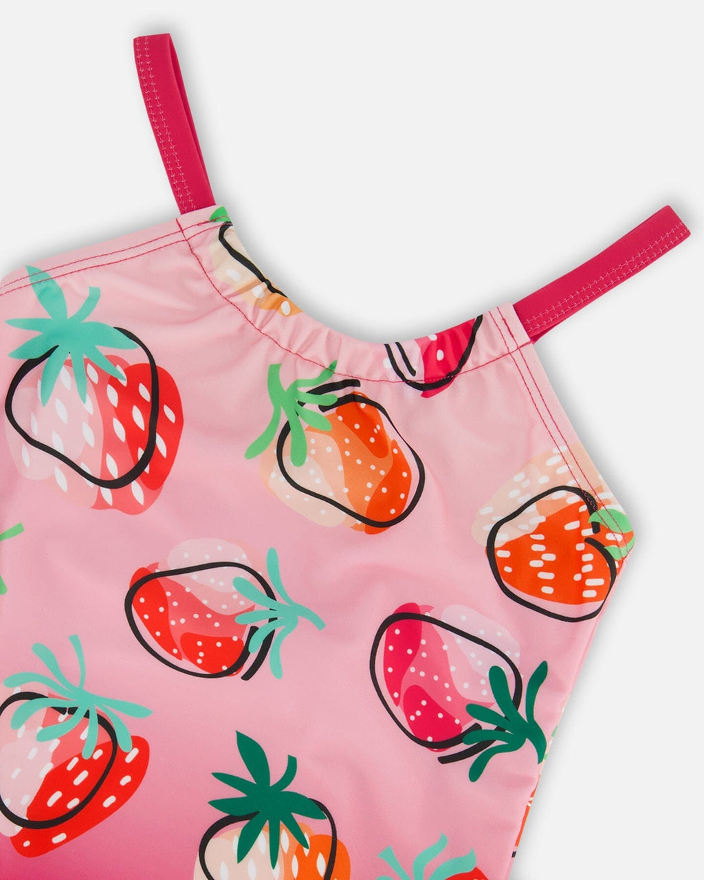 Printed One-Piece Swimsuit Pink Gradient Strawberry