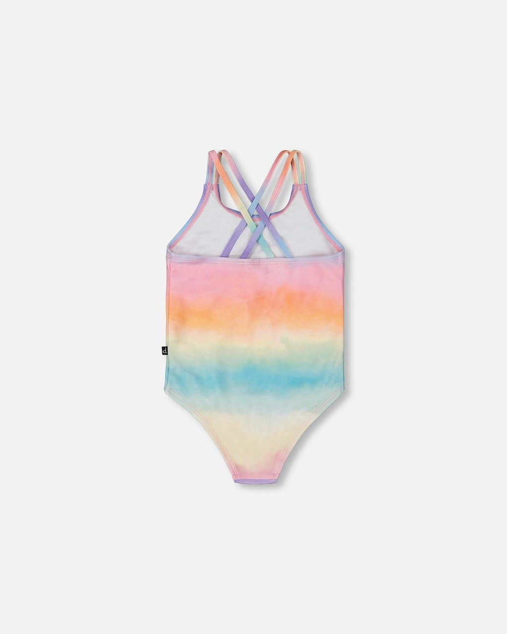 Printed One-Piece Swimsuit Flowers On Multicolored Background