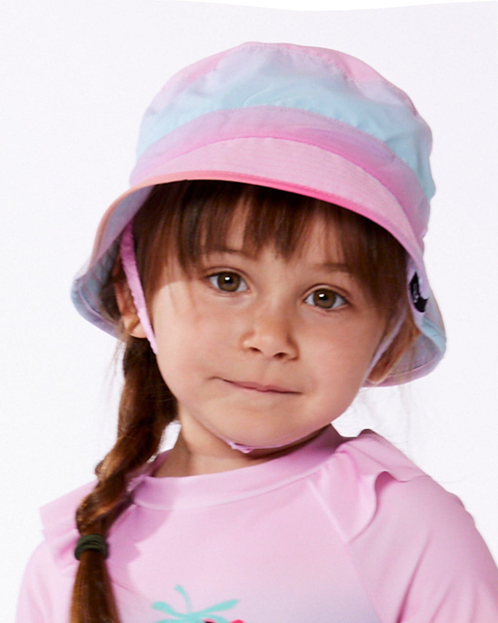 Printed Beach Sun Hat Pink, Orange, And Turquoise