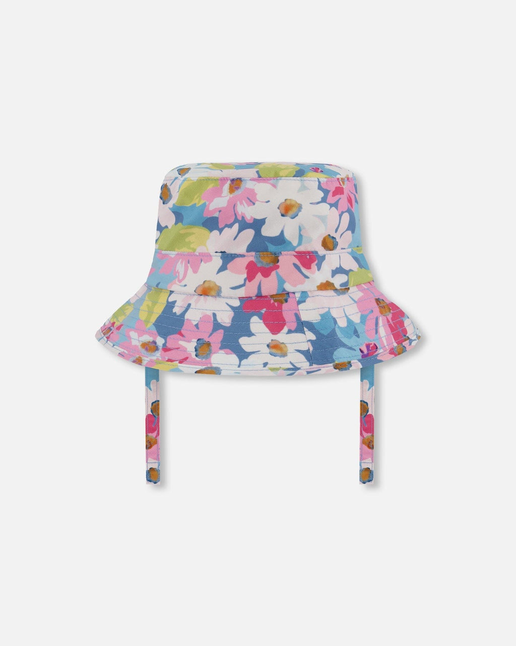 Printed Beach Sun Hat White, Pink, And Green Flowers