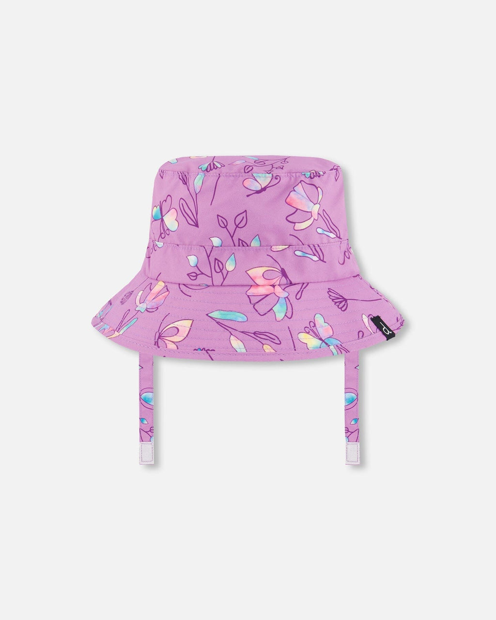 Printed Beach Sun Hat Old Mauve And Multicolored Butterflies