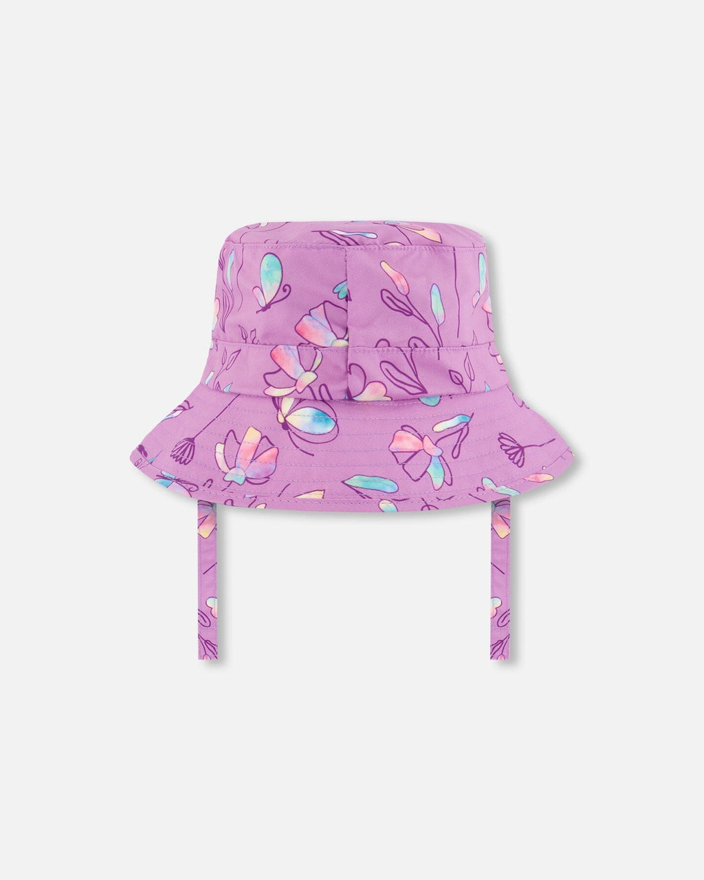 Printed Beach Sun Hat Old Mauve And Multicolored Butterflies