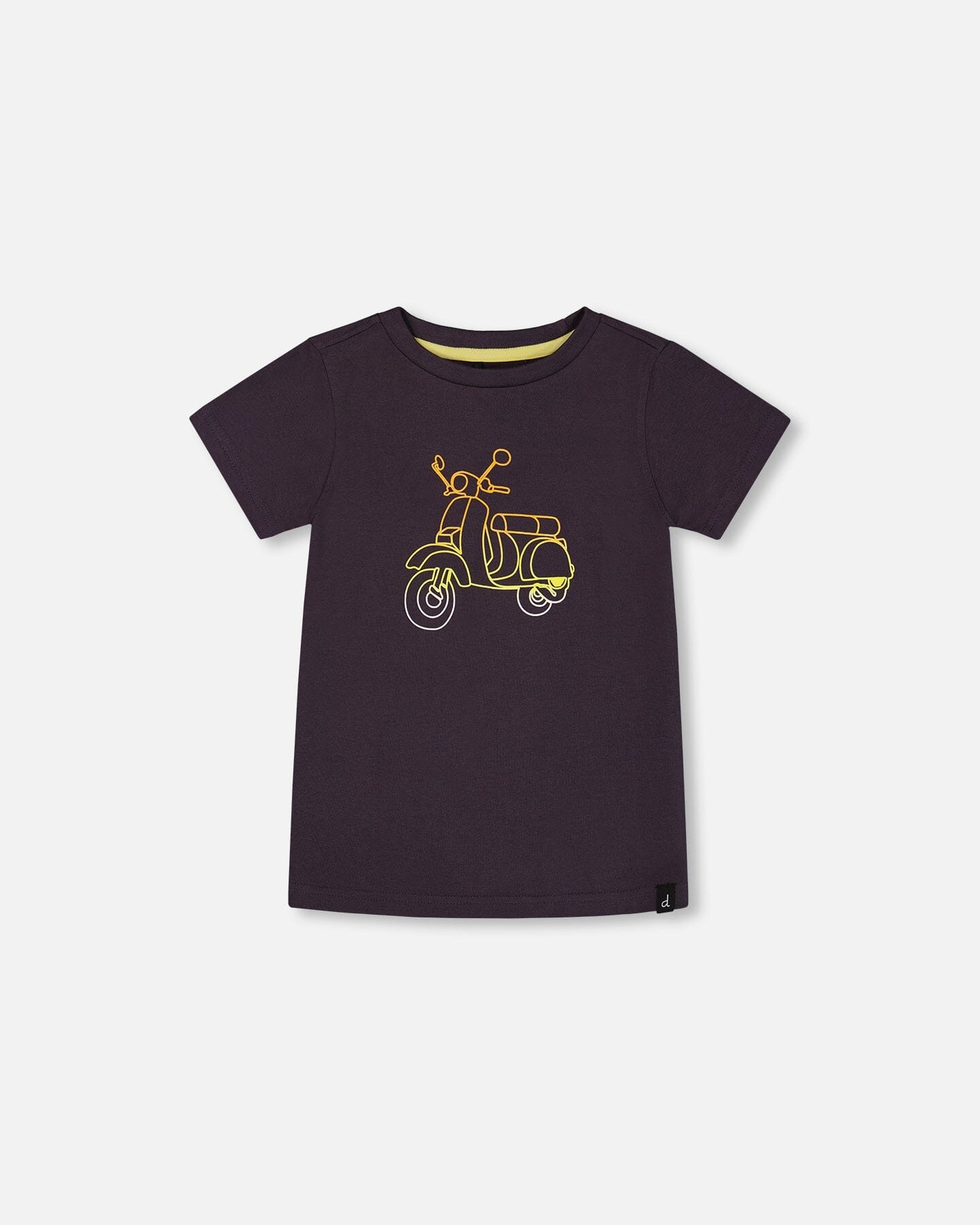 Organic Cotton Tee Dark Gray And Multicolored Vespa