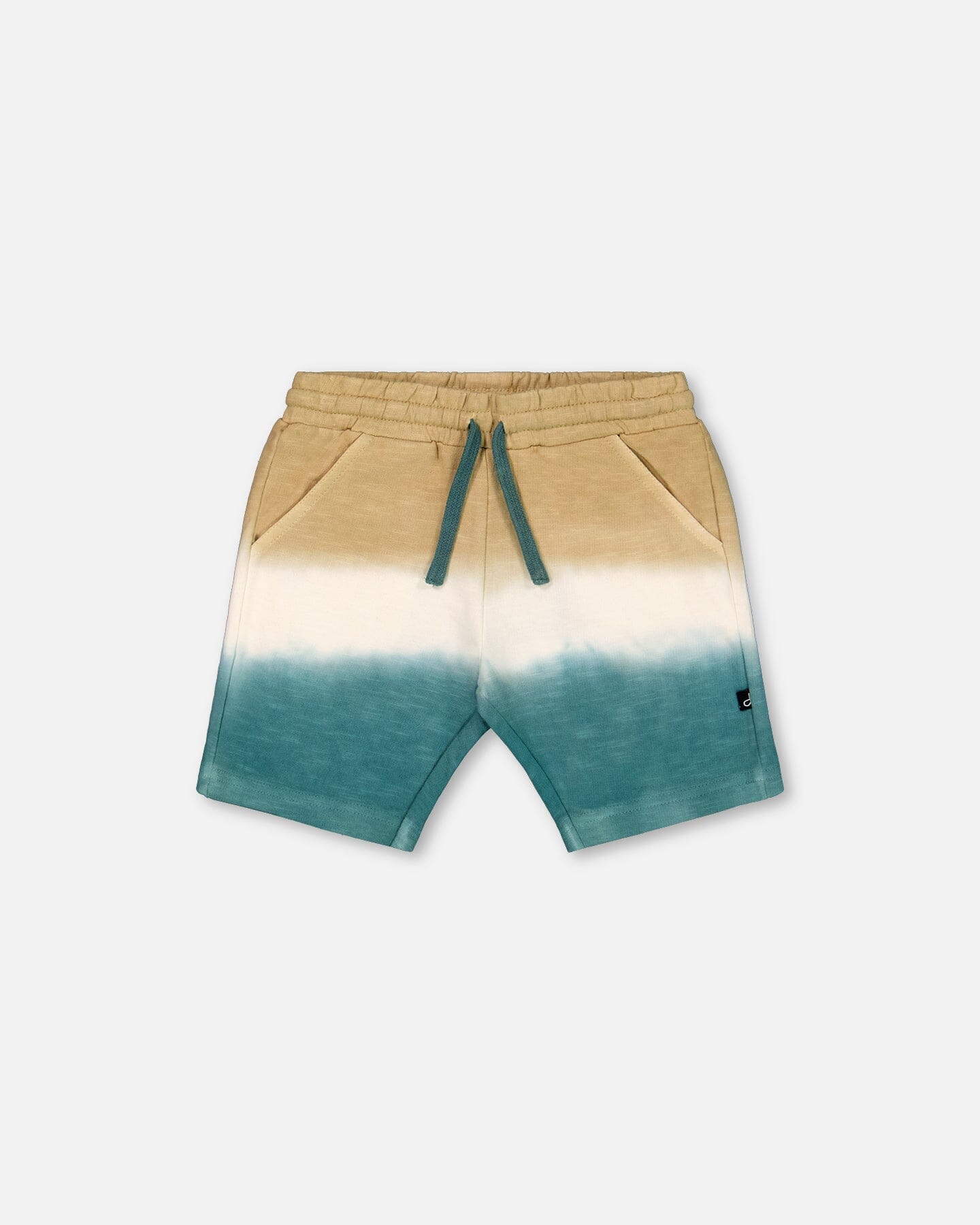 French Terry Short Gradient Beige And Teal