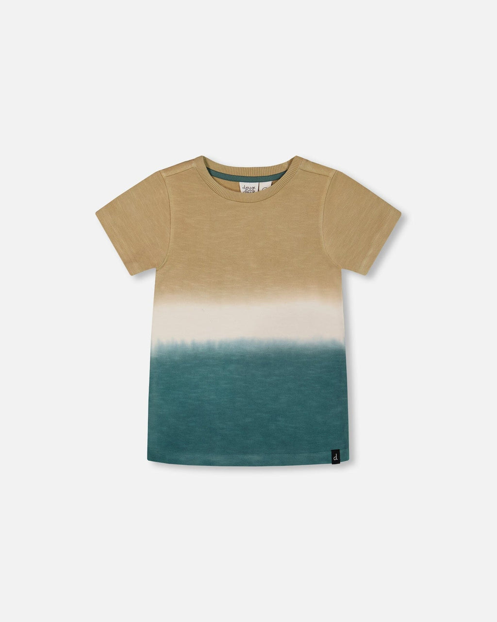 Short Sleeve Tee Gradient Beige And Teal
