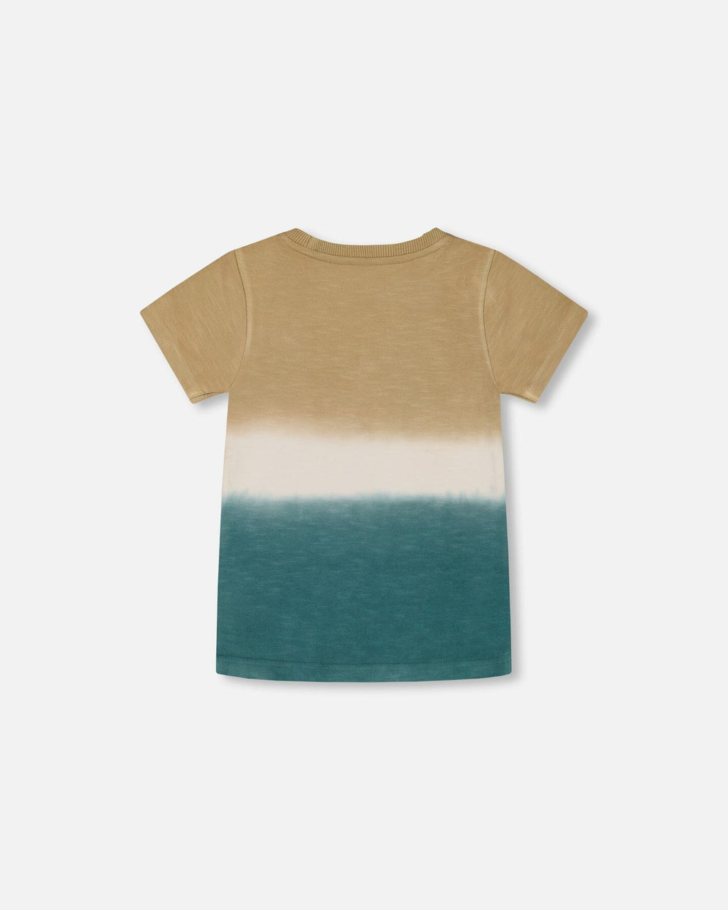 Short Sleeve Tee Gradient Beige And Teal