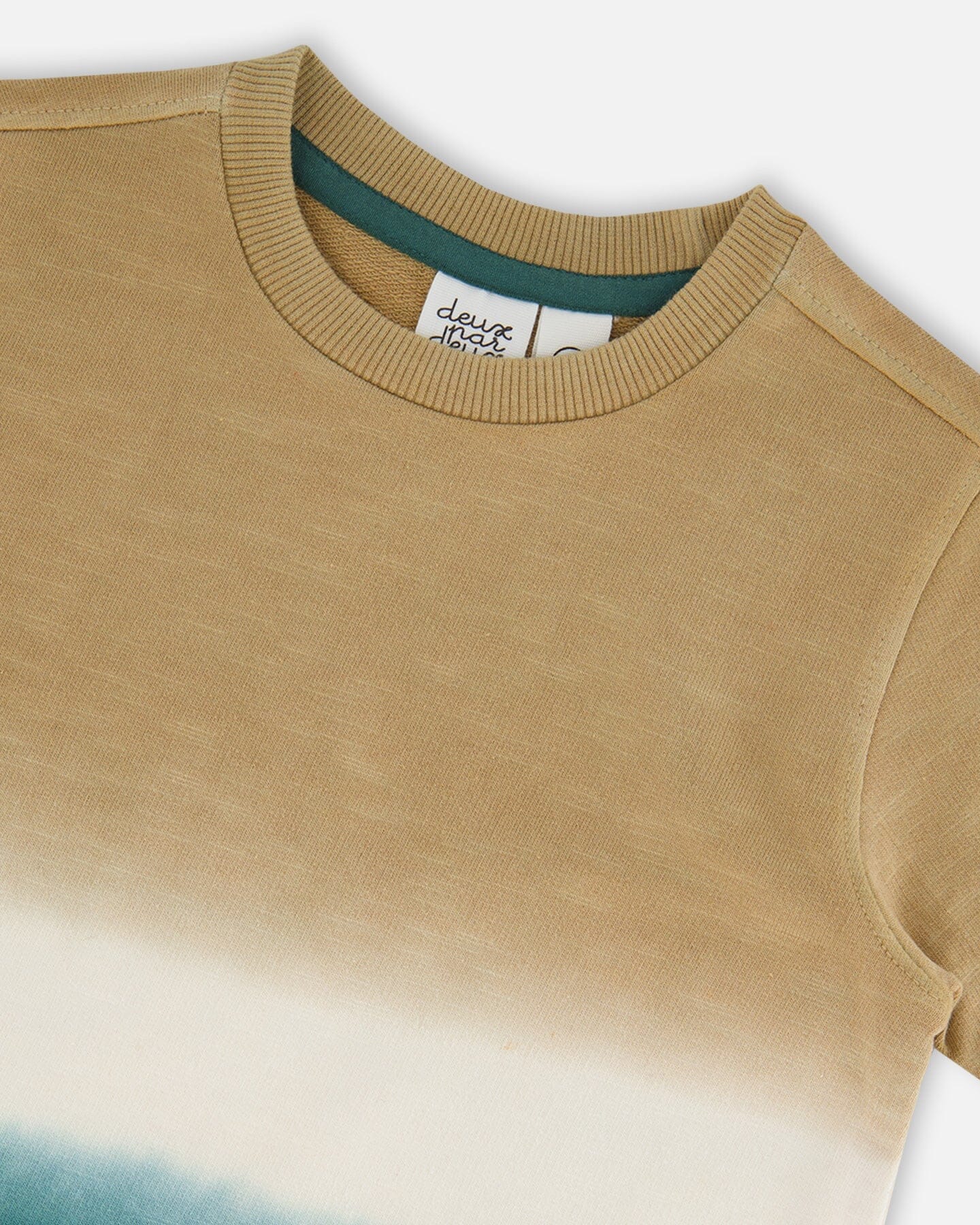 Short Sleeve Tee Gradient Beige And Teal
