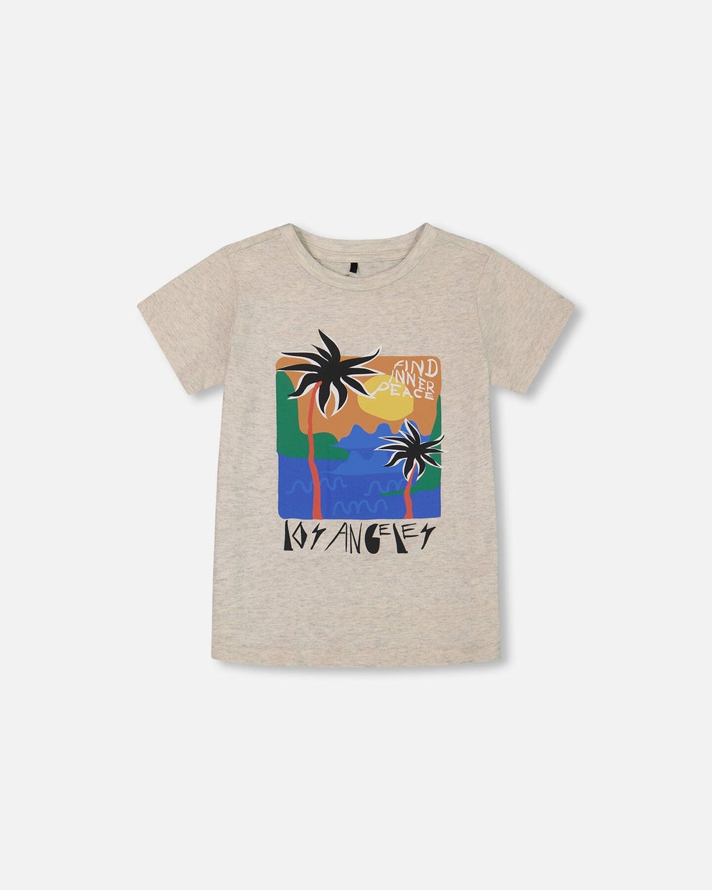 Organic Cotton Graphic Tee Light Gray Shimmer