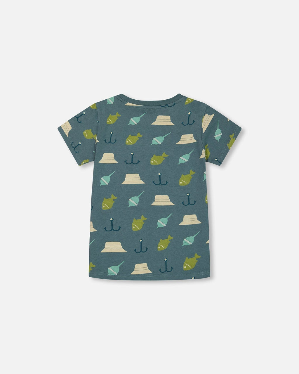 Printed Organic Cotton Tee Teal And Peach