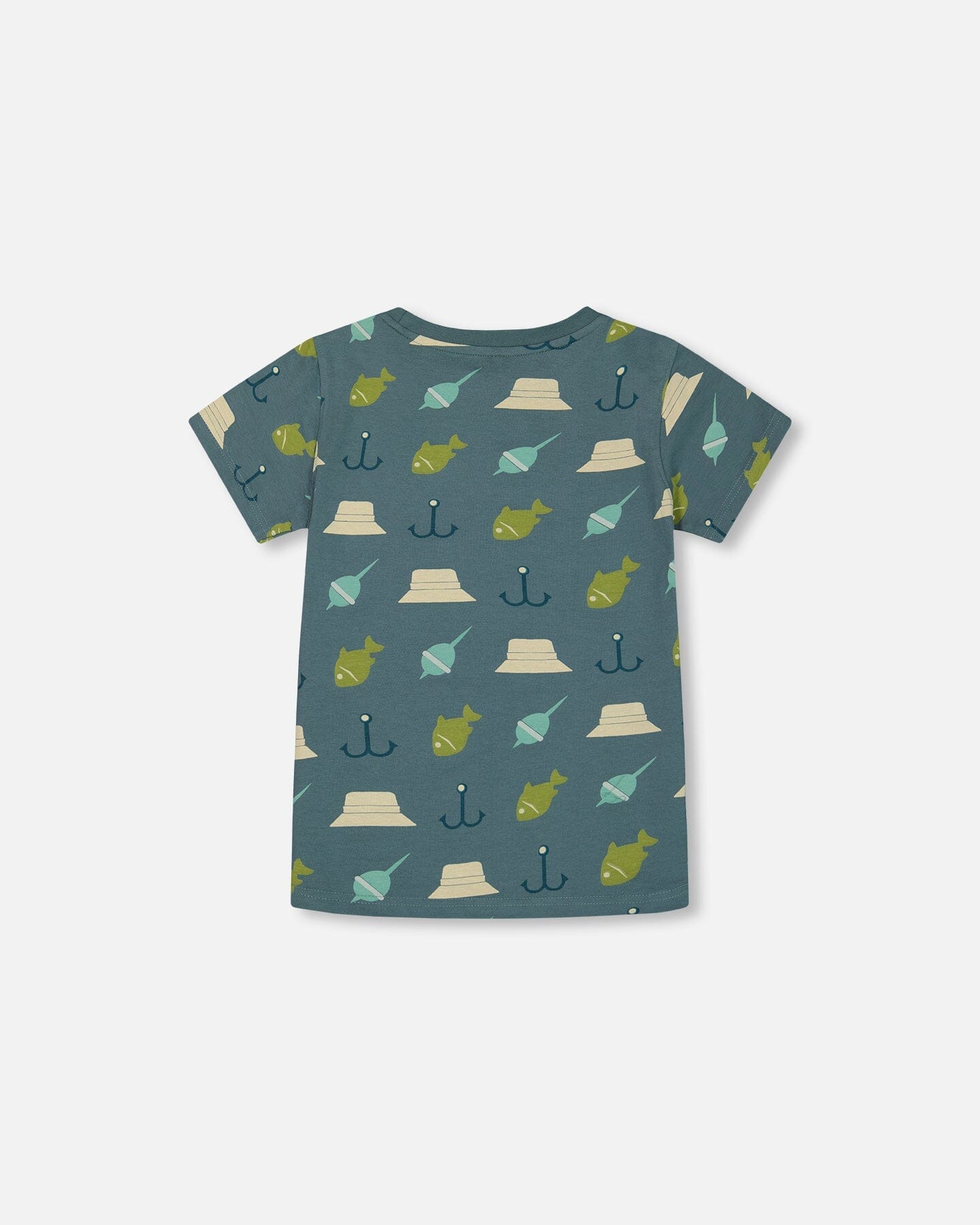 Printed Organic Cotton Tee Teal And Peach