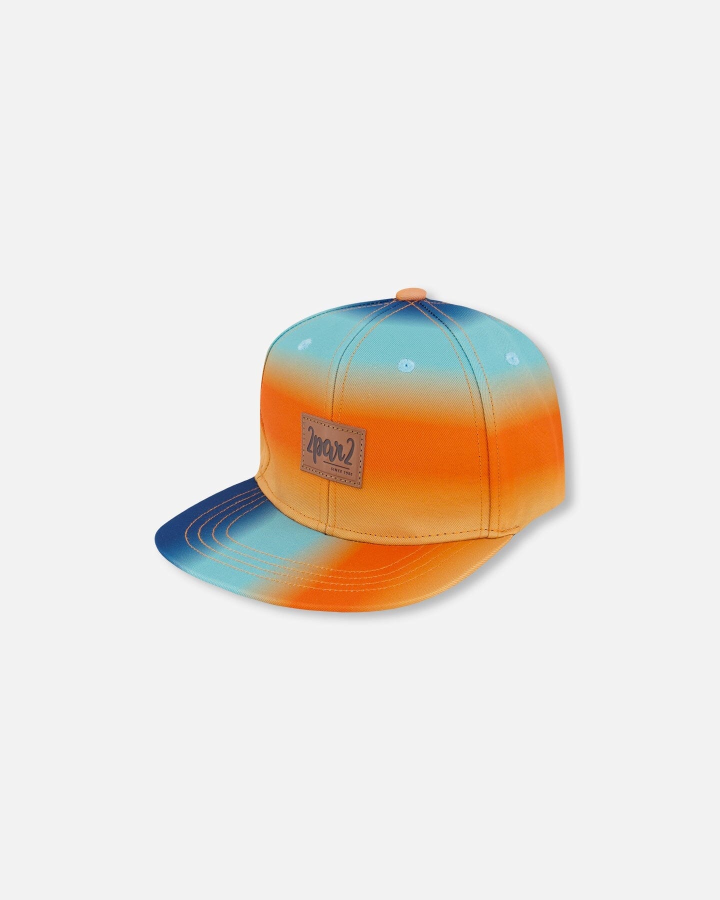 Printed Cap Navy Blue, Turquoise, And Orange