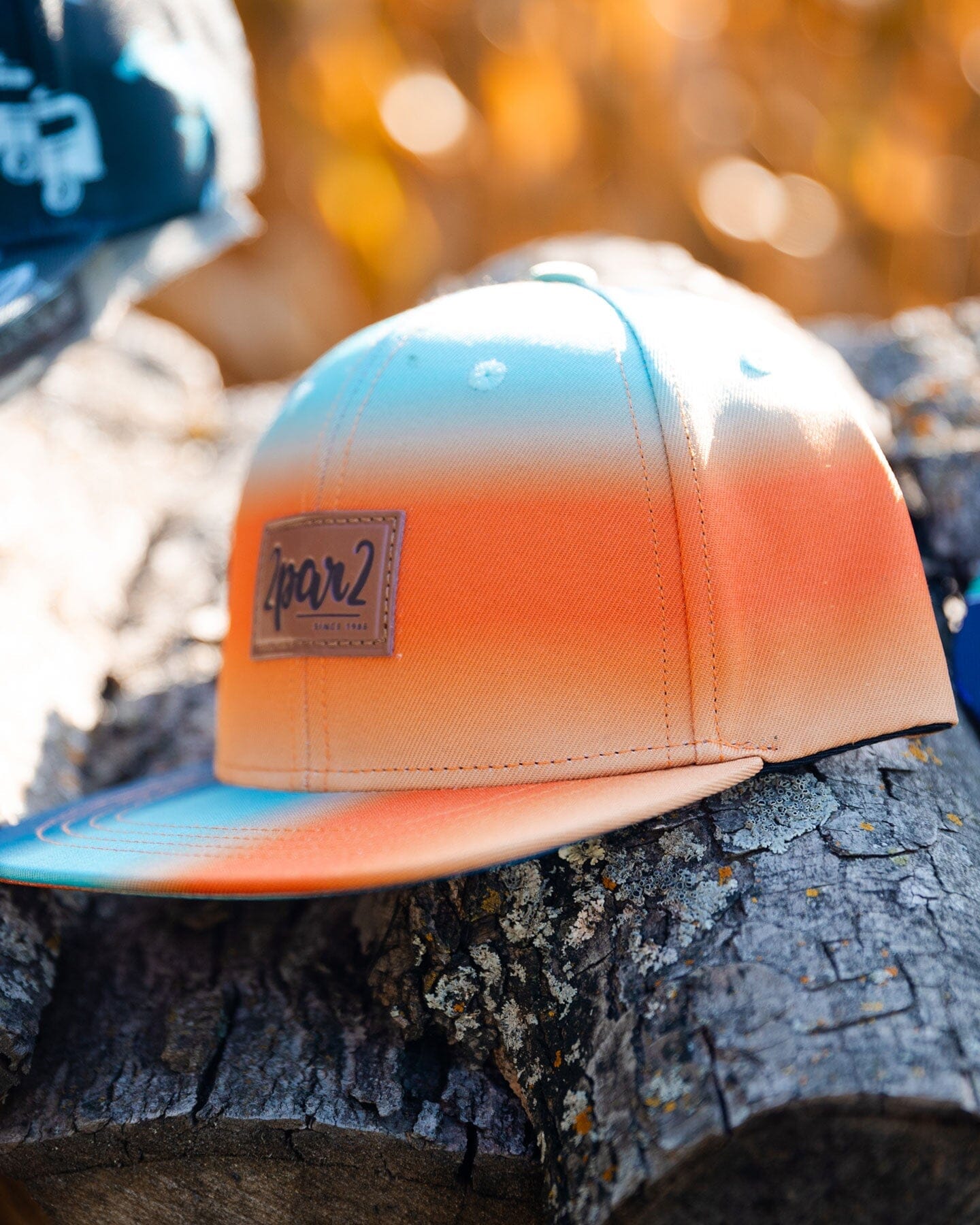 Printed Cap Navy Blue, Turquoise, And Orange