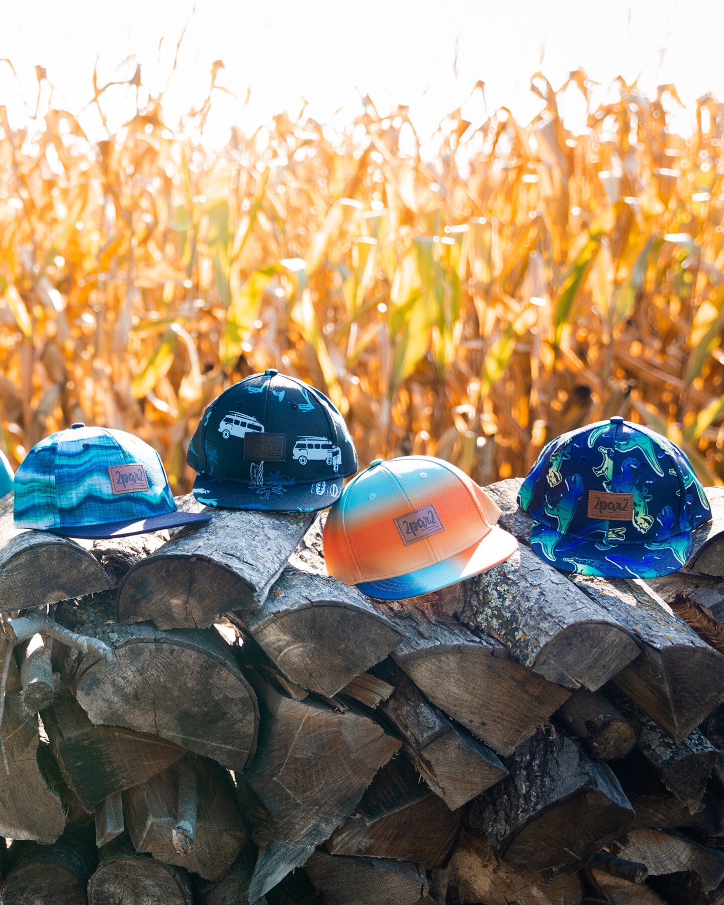 Printed Cap Light Blue Beach On Black