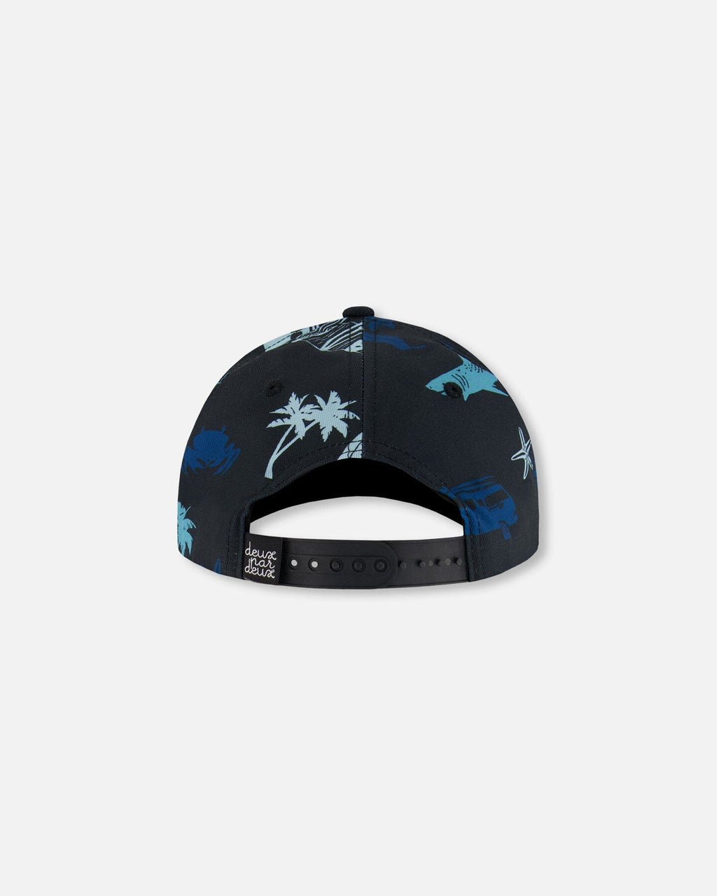 Printed Cap Light Blue Beach On Black