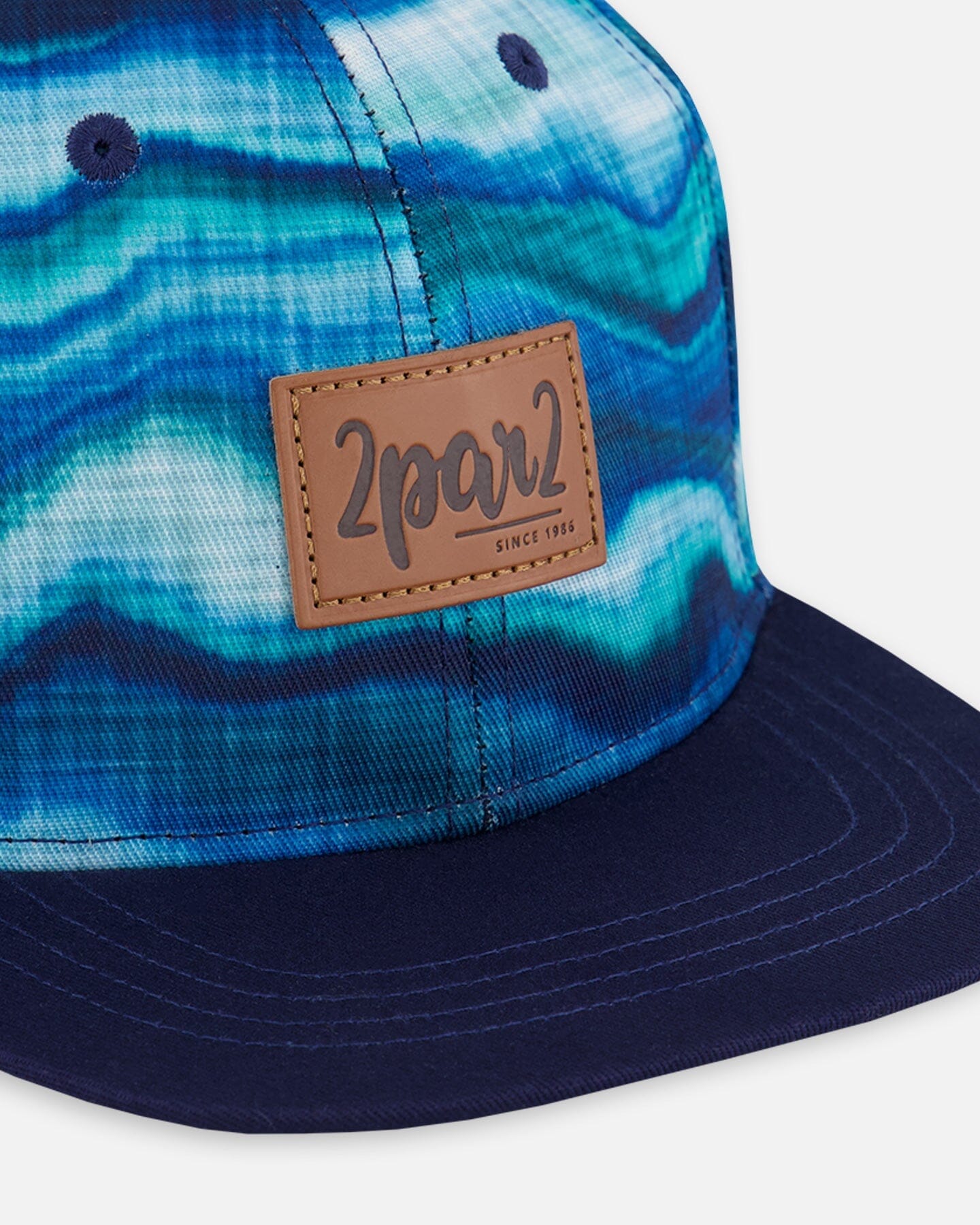 Printed Cap Blue Wave And Black