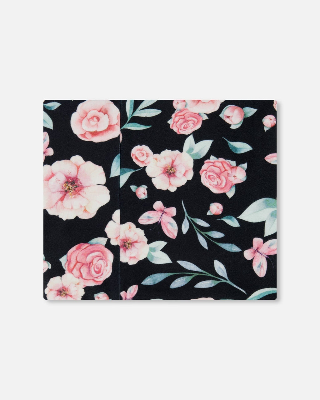 Printed Neck Tube Pink, Black, And Flowers