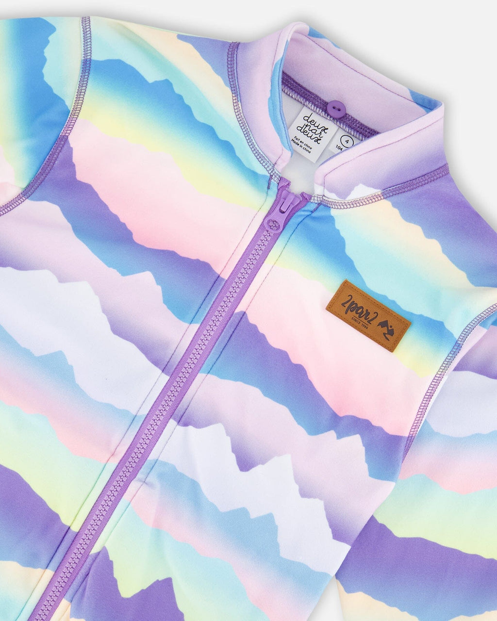 3-In-1 Mid-Season Outerwear Set Turquoise And Mauve Gradient