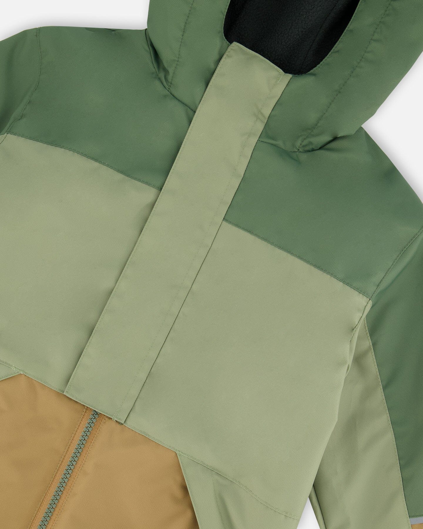 Two-Piece Mid-Season Outerwear Set Pale Green, Sage, Tan, And Gray