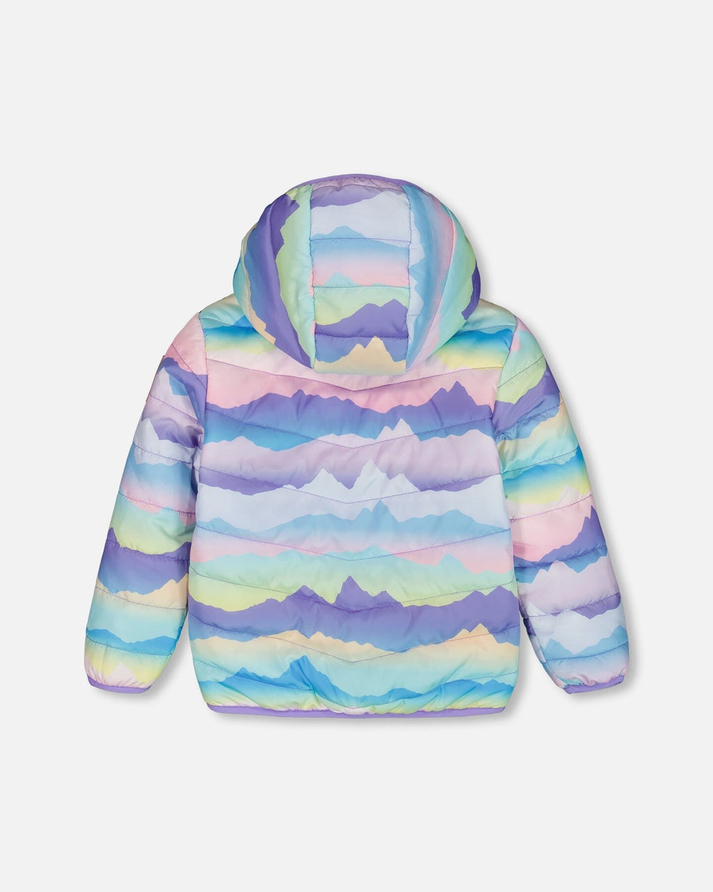 Printed Quilted Mid-Season Jacket Mauve And Blue, Pink Mountain