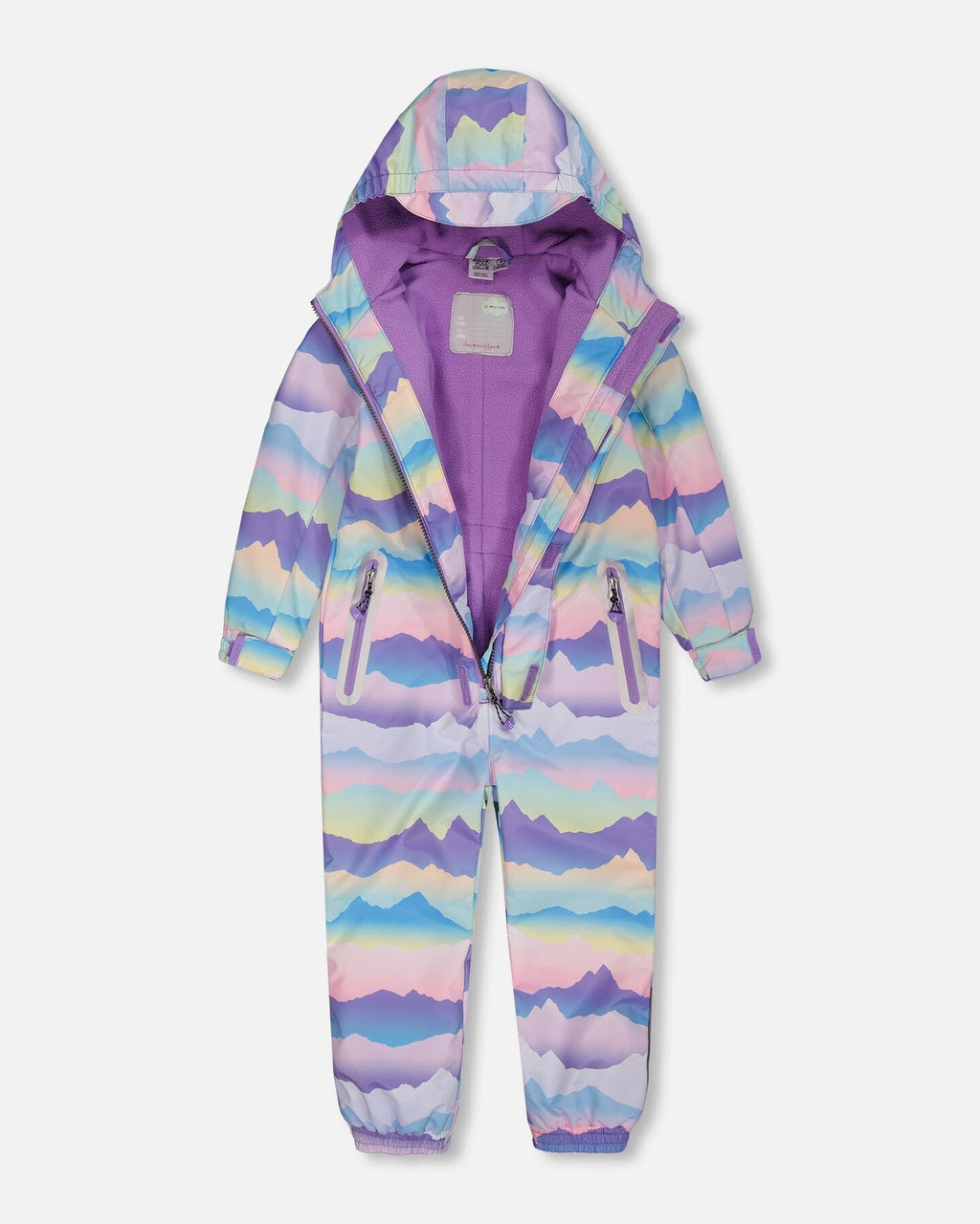 Printed Mid-Season One-Piece Outerwear Mauve And Blue, Pink Mountain