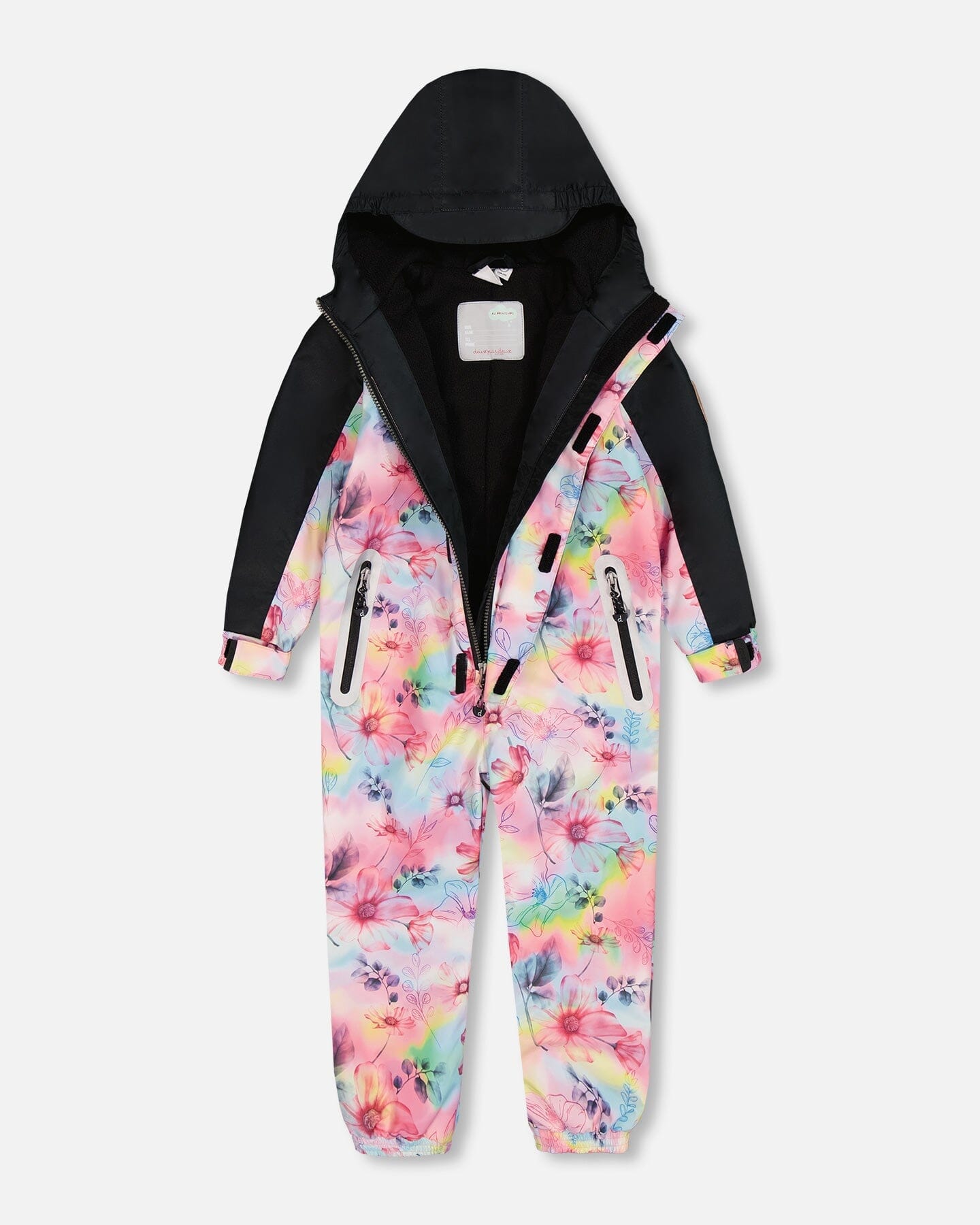 Printed Mid-Season One-Piece Outerwear Butterflies On Multicolored And Black Background