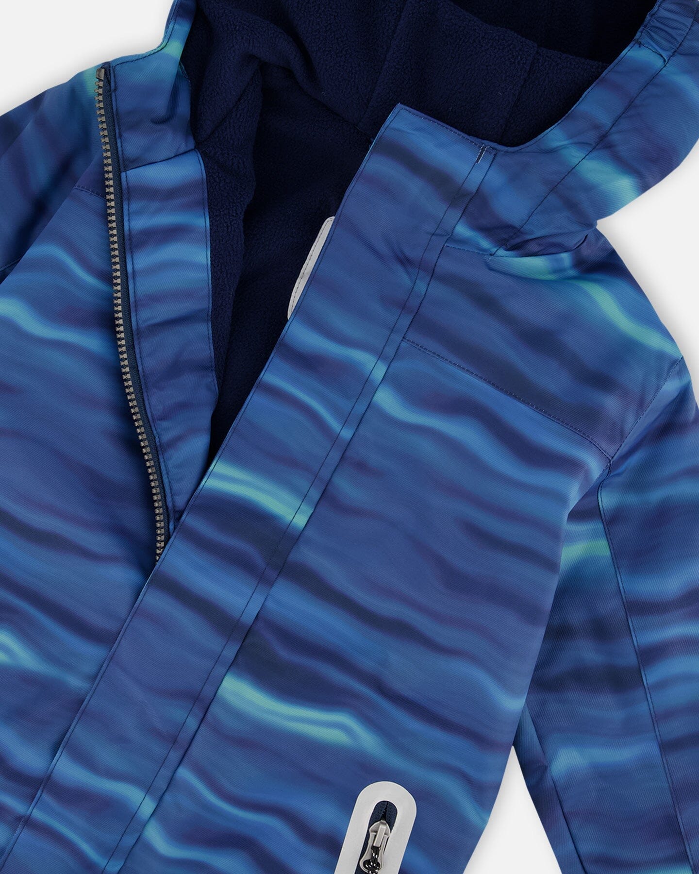 Printed Mid-Season One-Piece Outerwear Blue Wave And Black