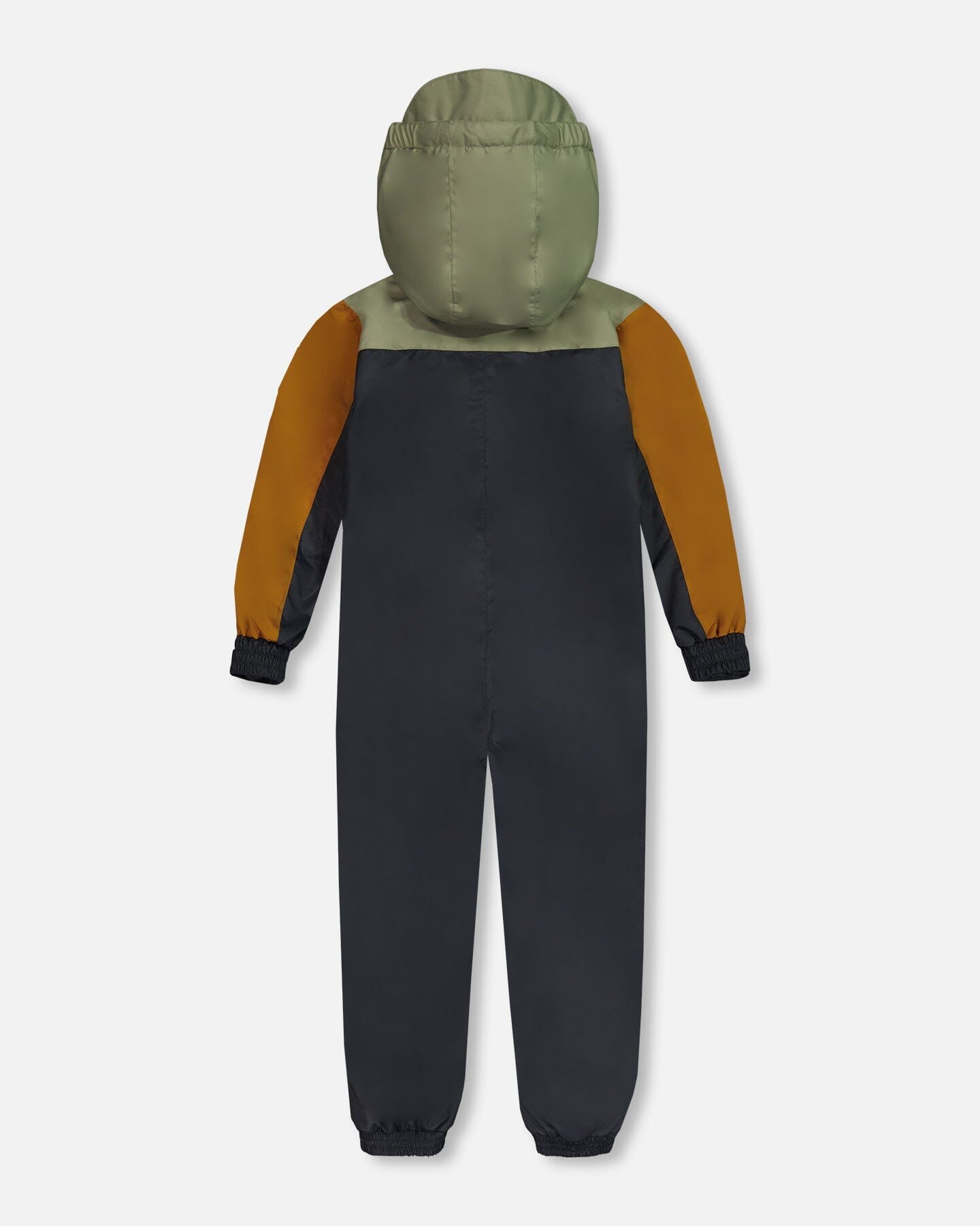 Colorblock Mid-Season One-Piece Outerwear Dark Gray, Sage, And Tan