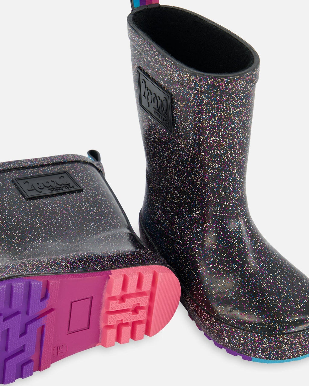 Rain Boots Black With Glitter