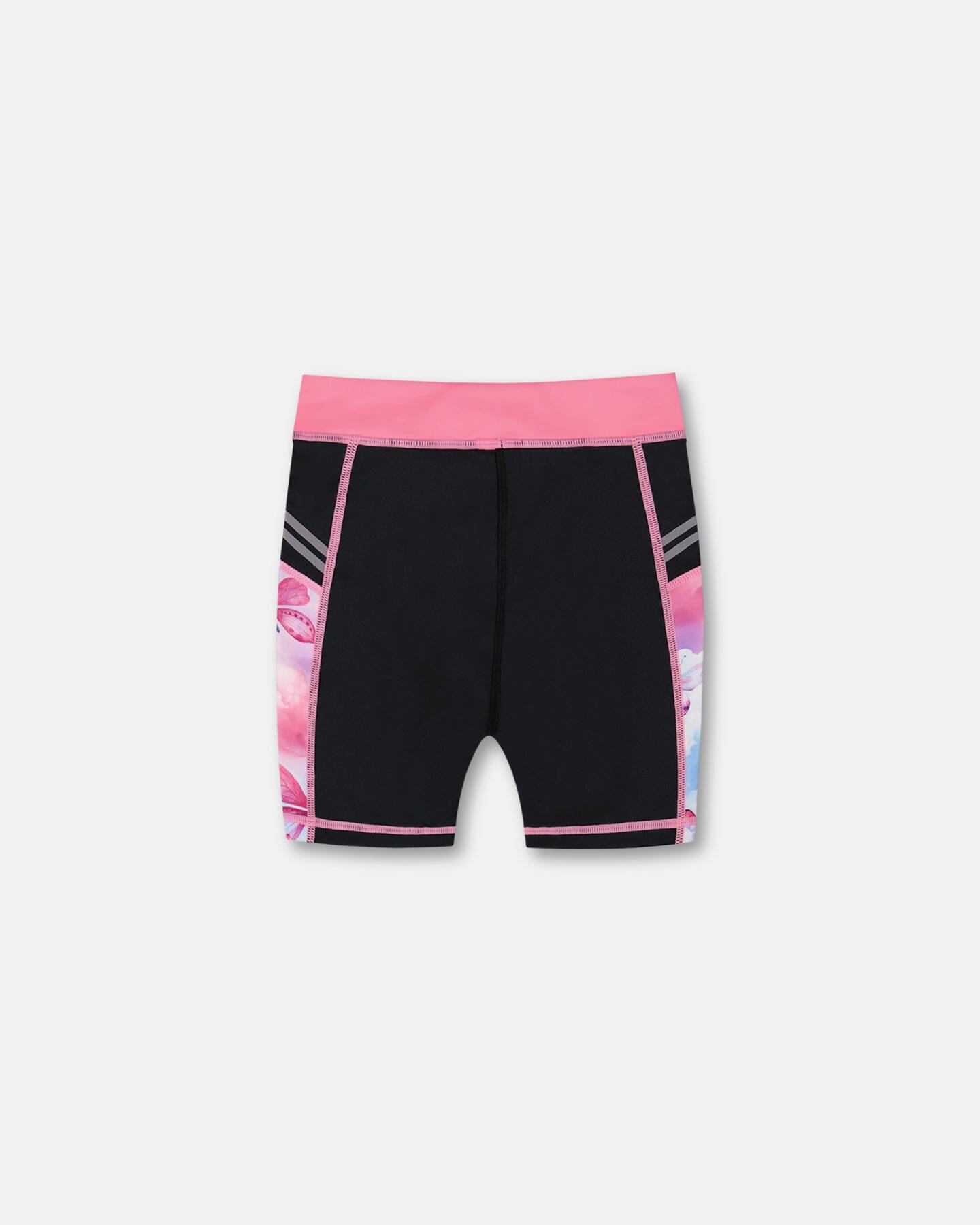 Printed Athletic Biker Short Black, Pink And Multicolored Butterflies