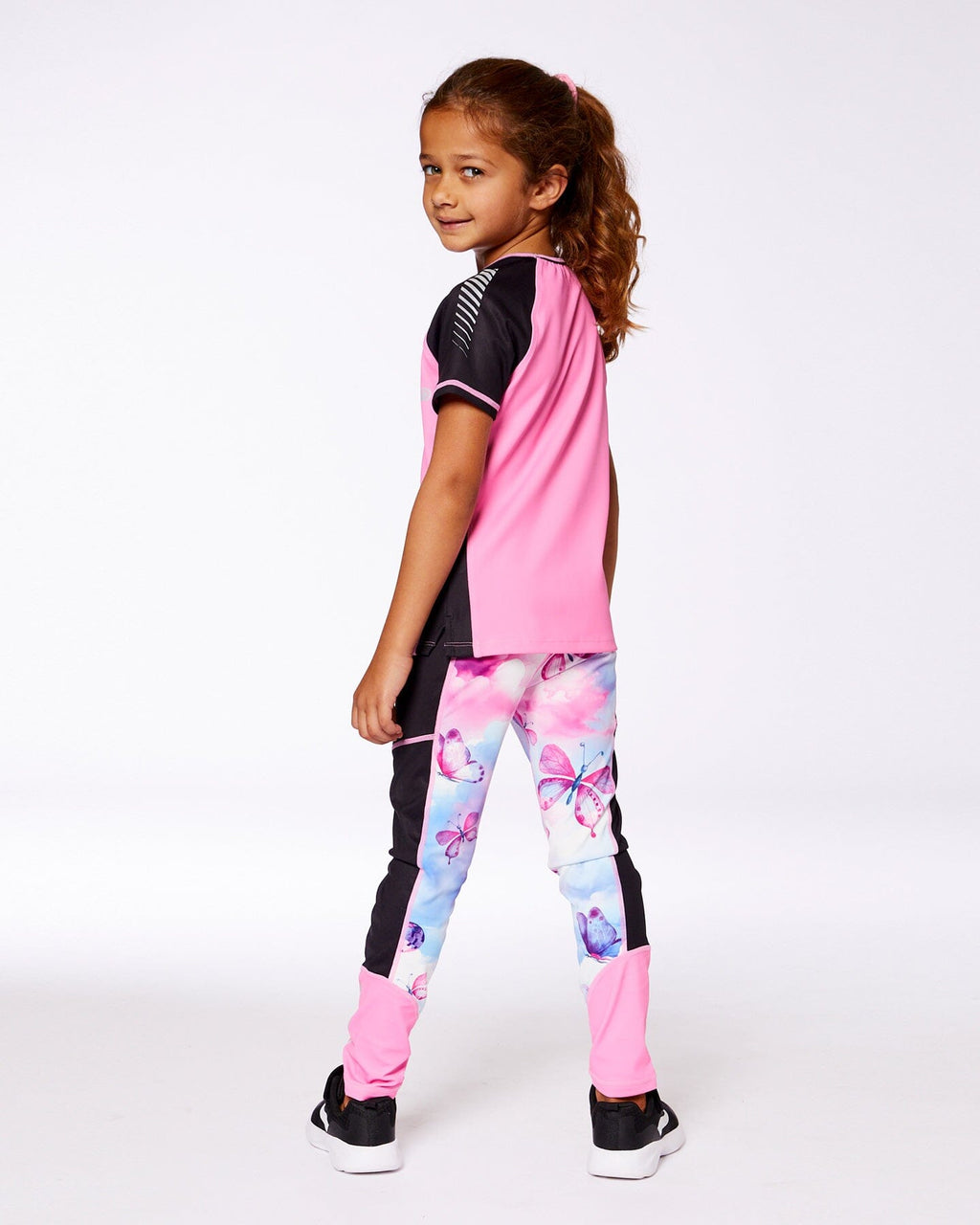Printed Athletic Leggings Pink, Blue And Butterflies