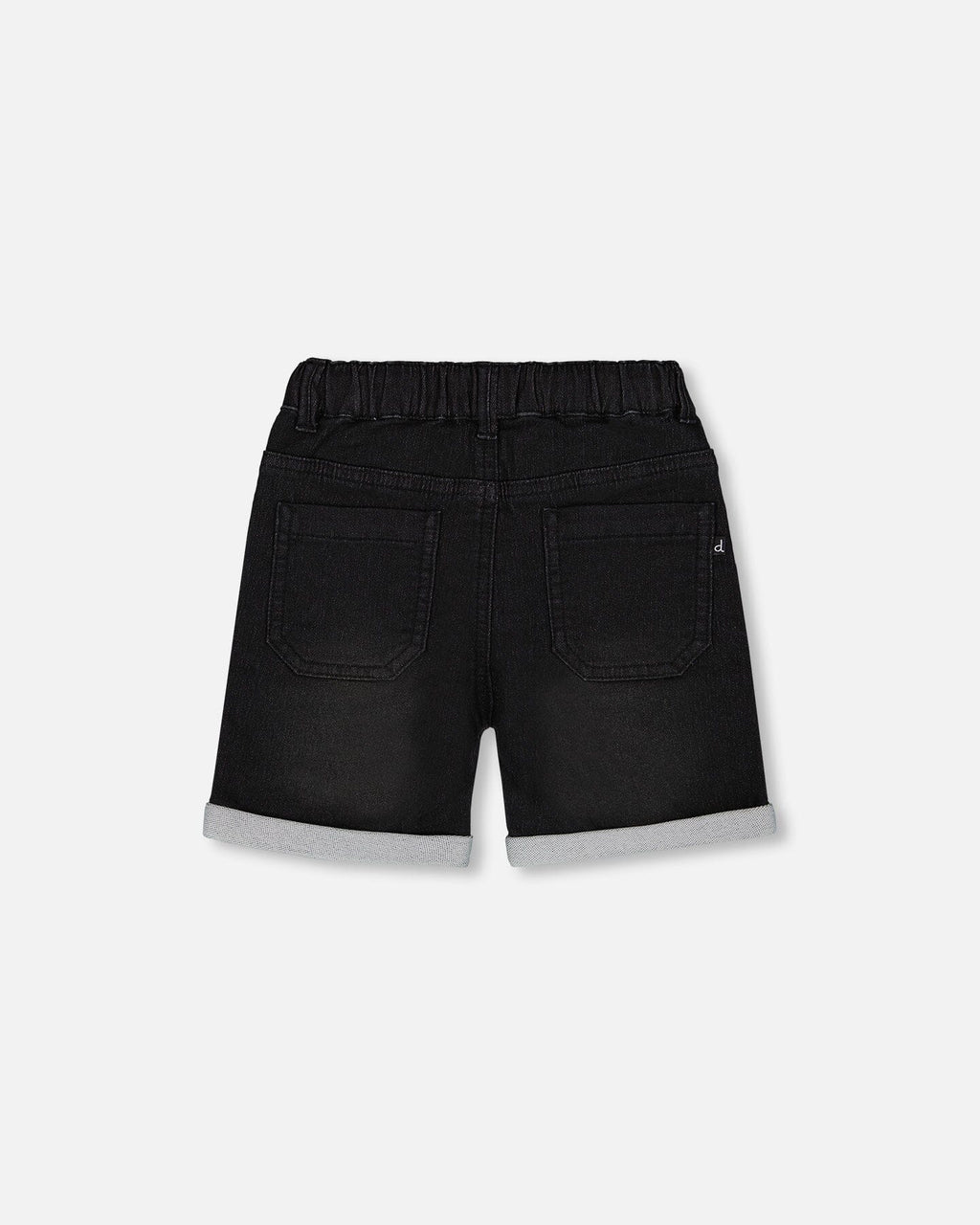 French Terry Denim Short Black Jeans