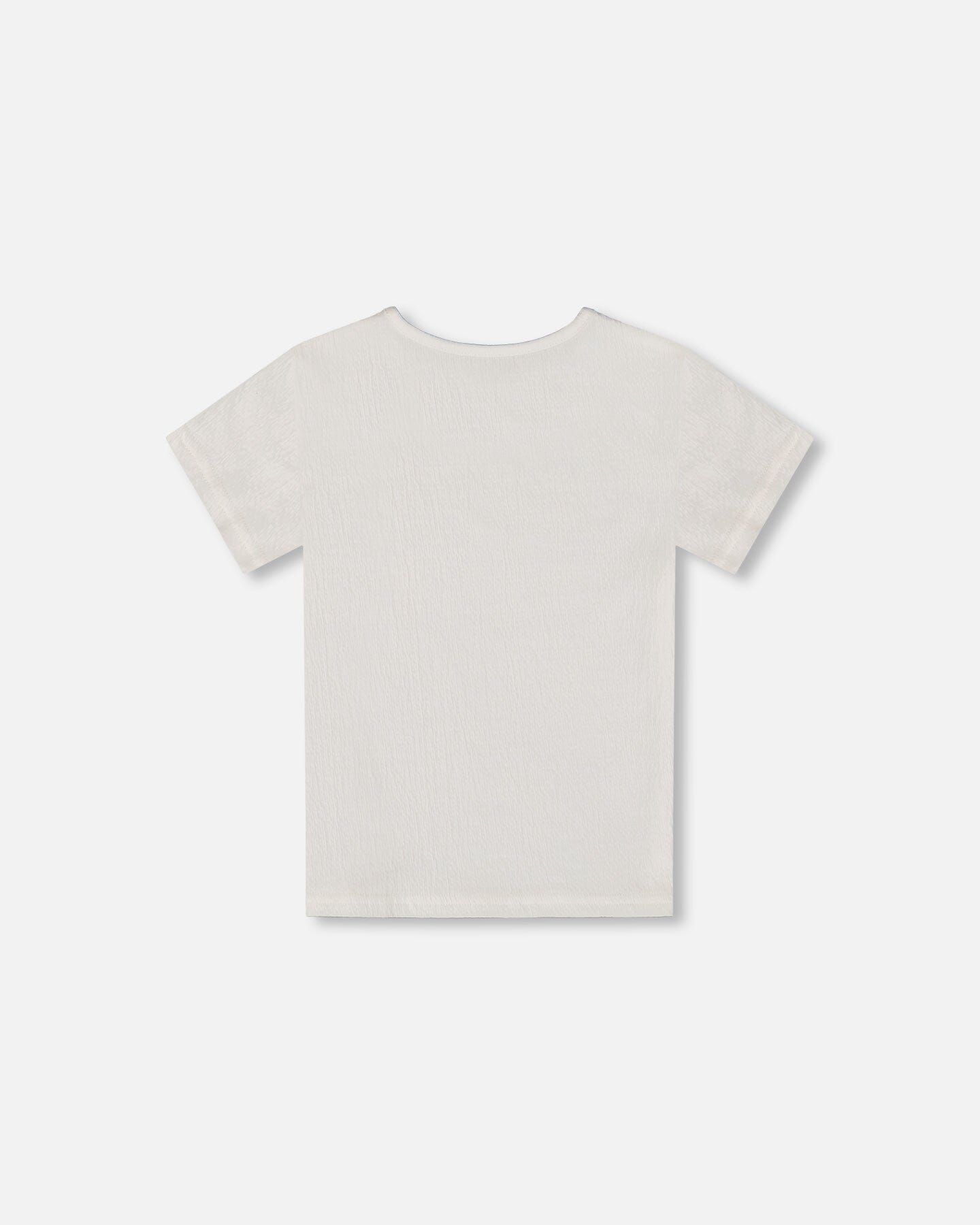 Crinkle Short Sleeve Top White