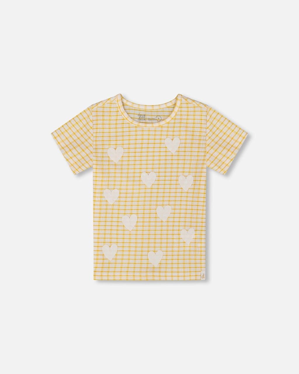 Crinkle Top With Applique Pale Yellow And White