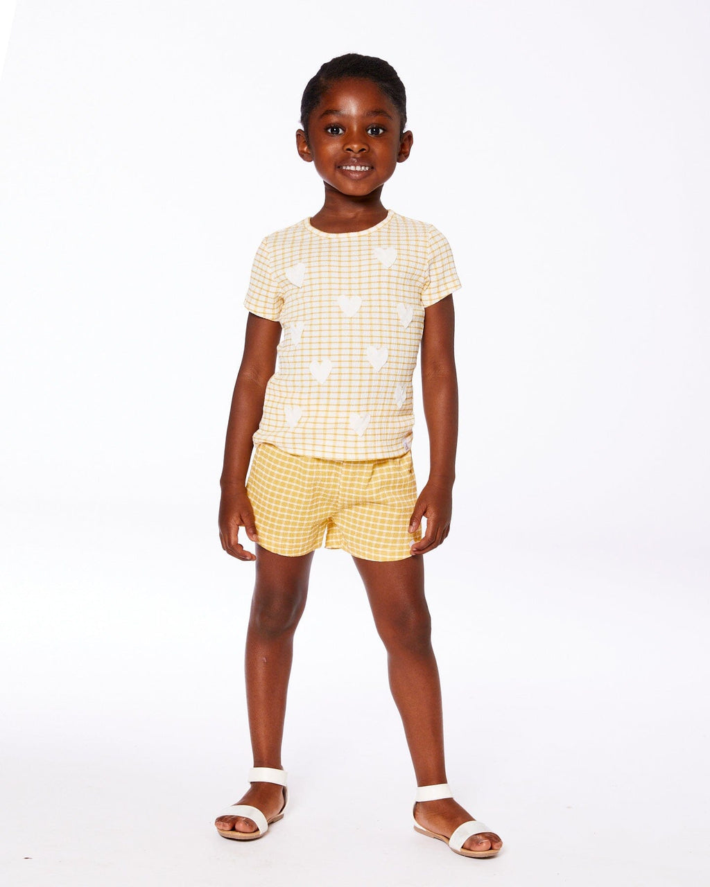 Crinkle Top With Applique Pale Yellow And White