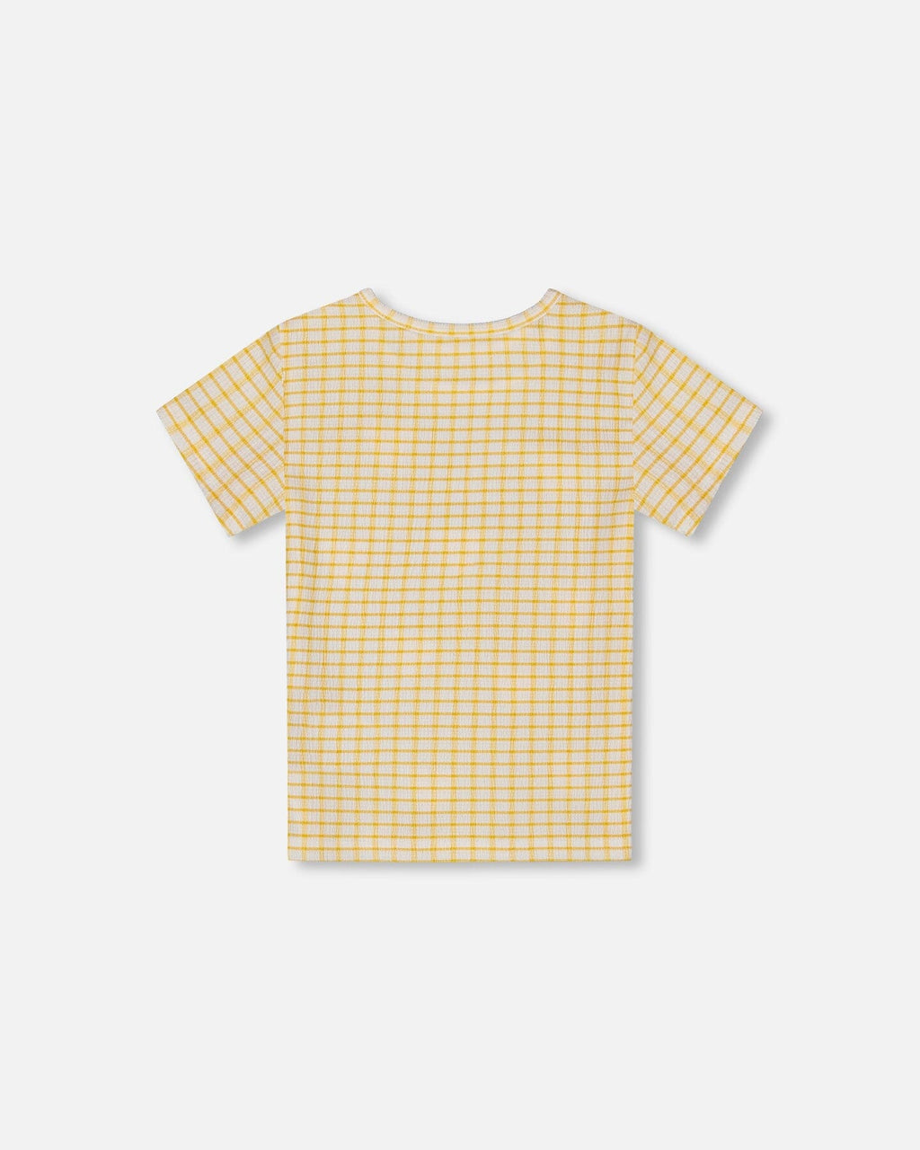 Crinkle Top With Applique Pale Yellow And White