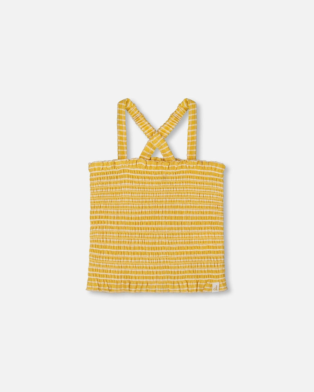 Smocked Tank Top Pale Yellow And White