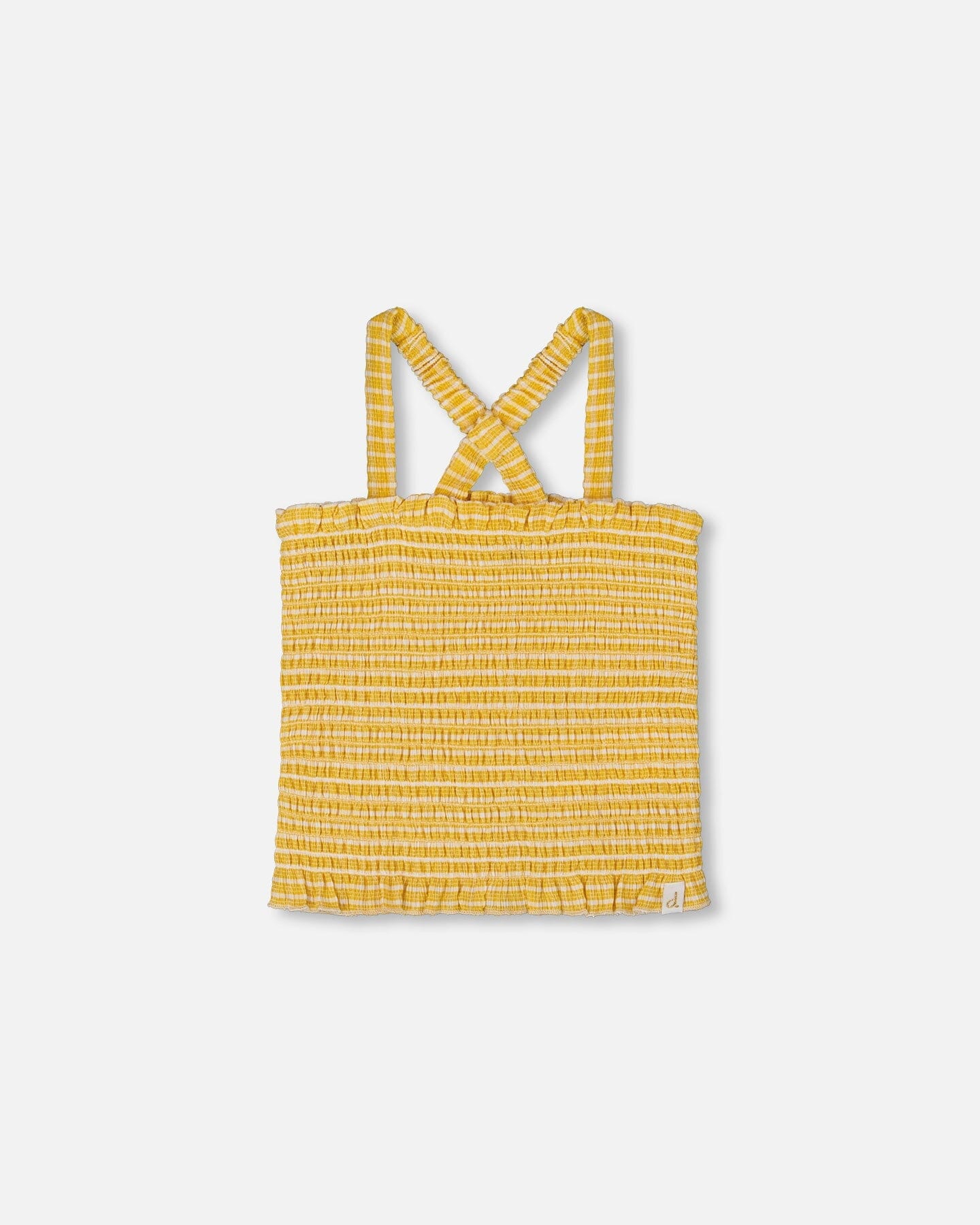 Smocked Tank Top Pale Yellow And White