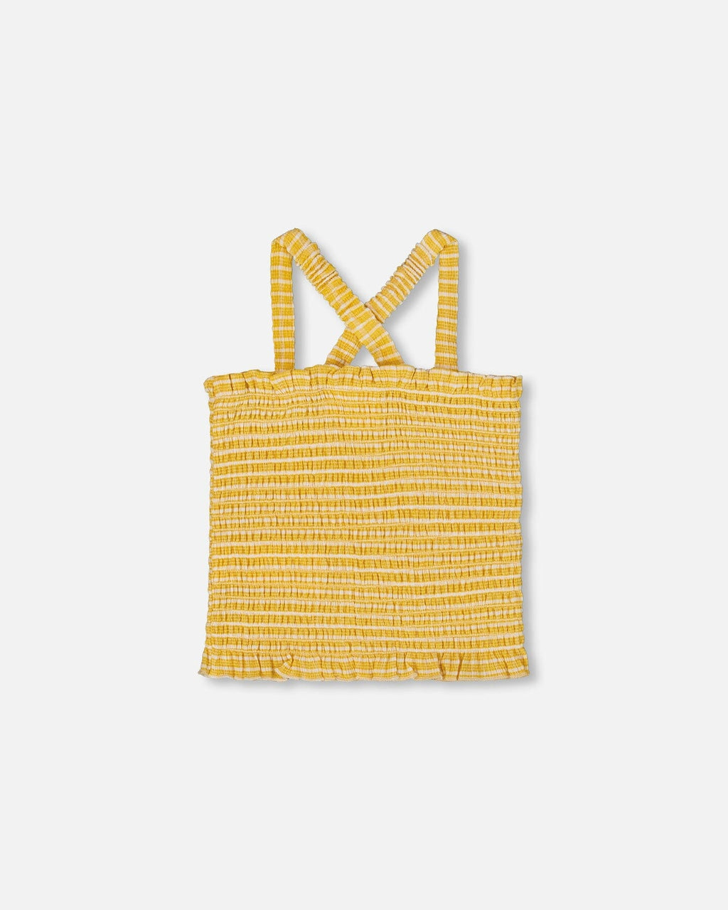 Smocked Tank Top Pale Yellow And White