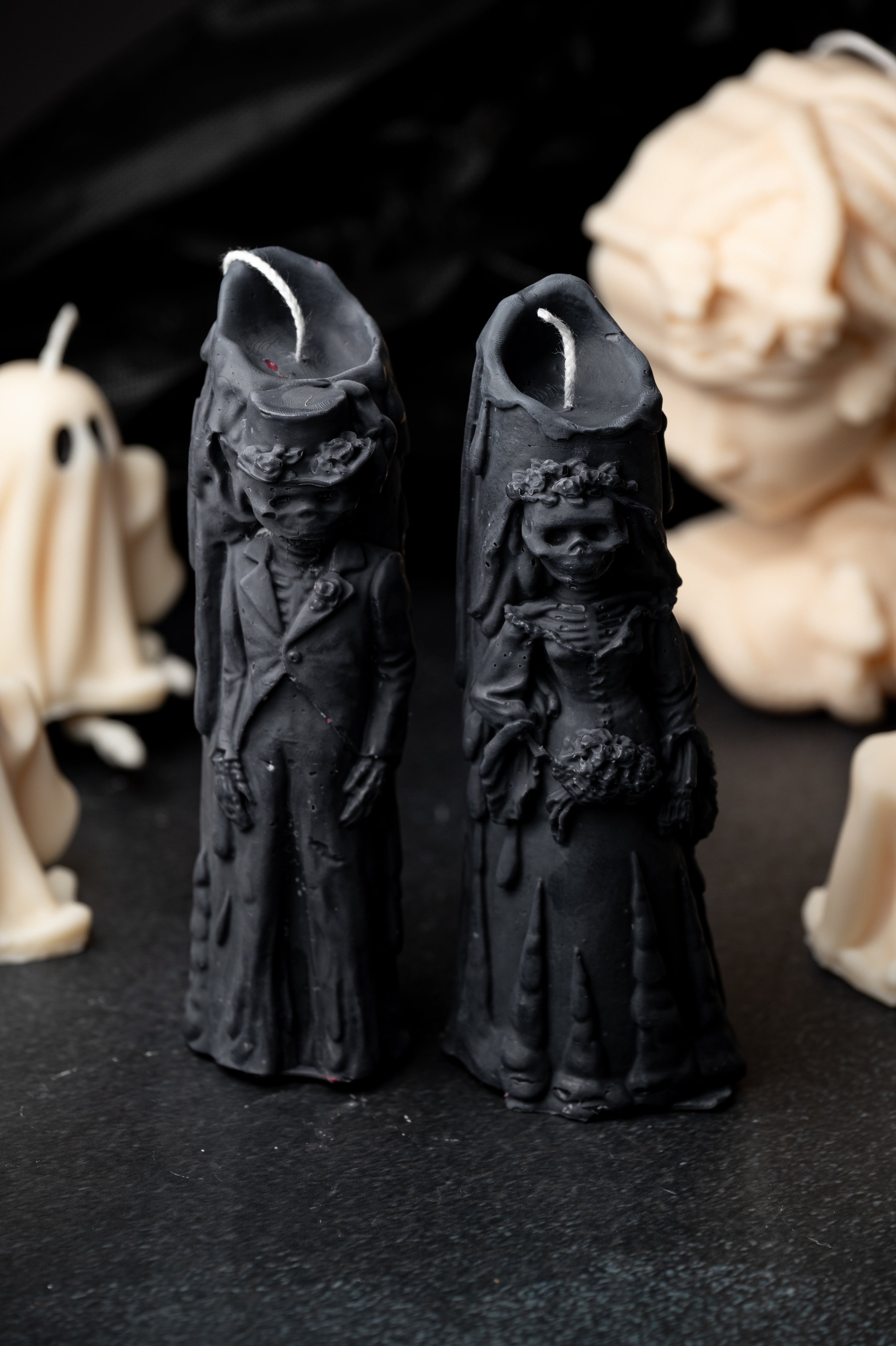 Spooky Halloween Candle Set: Ghost Bride - Groom