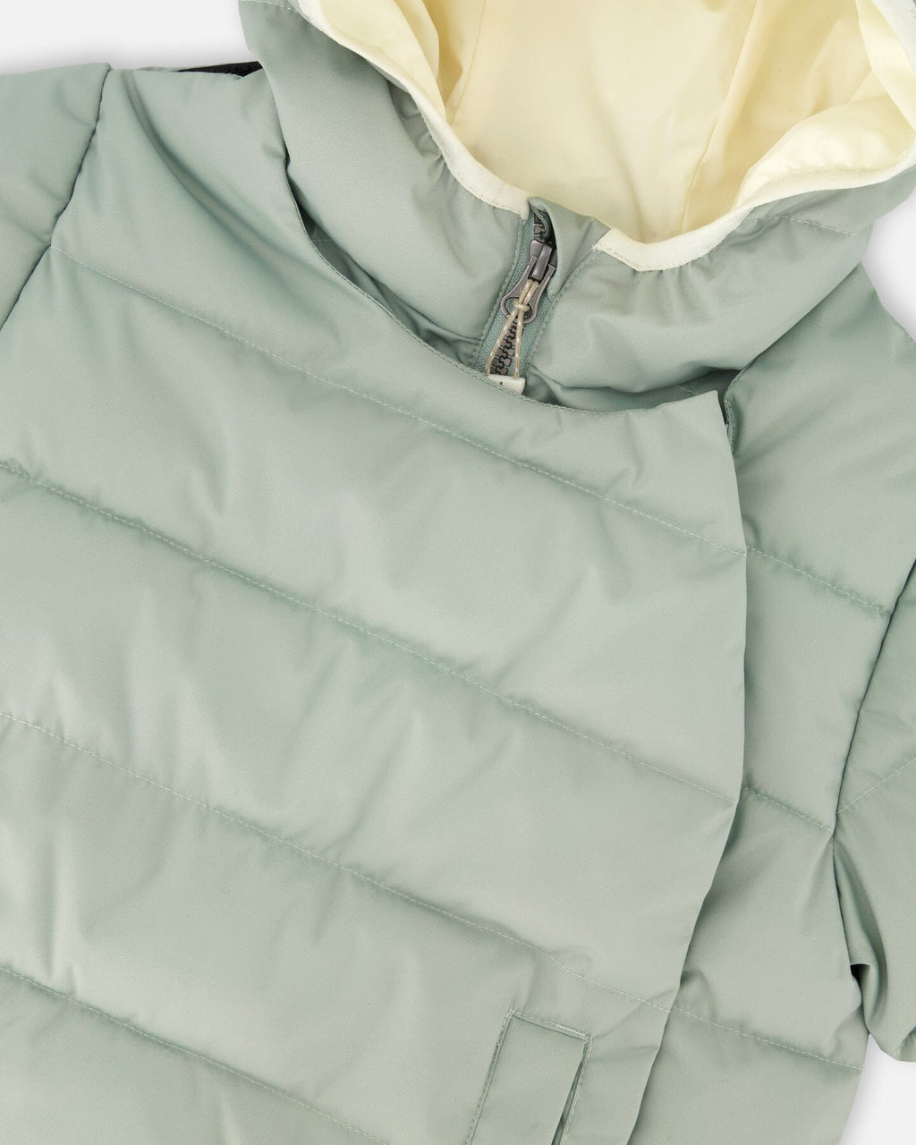 Compressible Winter Puffy Coat Designed For Car Seat Sage Green