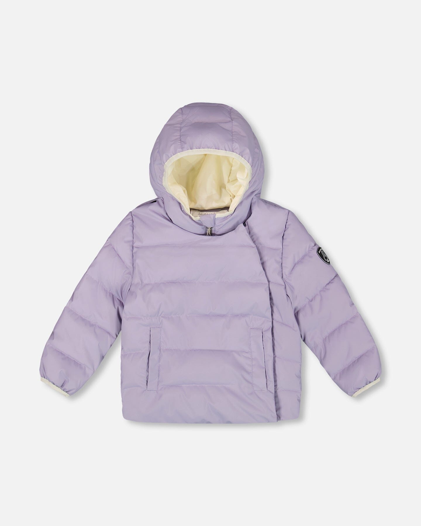 Compressible Winter Puffy Coat Designed For Car Seat Purple Gray