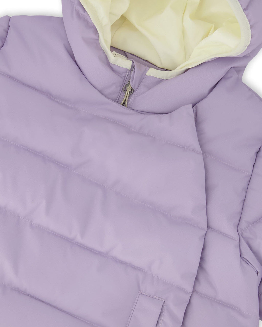 Compressible Winter Puffy Coat Designed For Car Seat Purple Gray