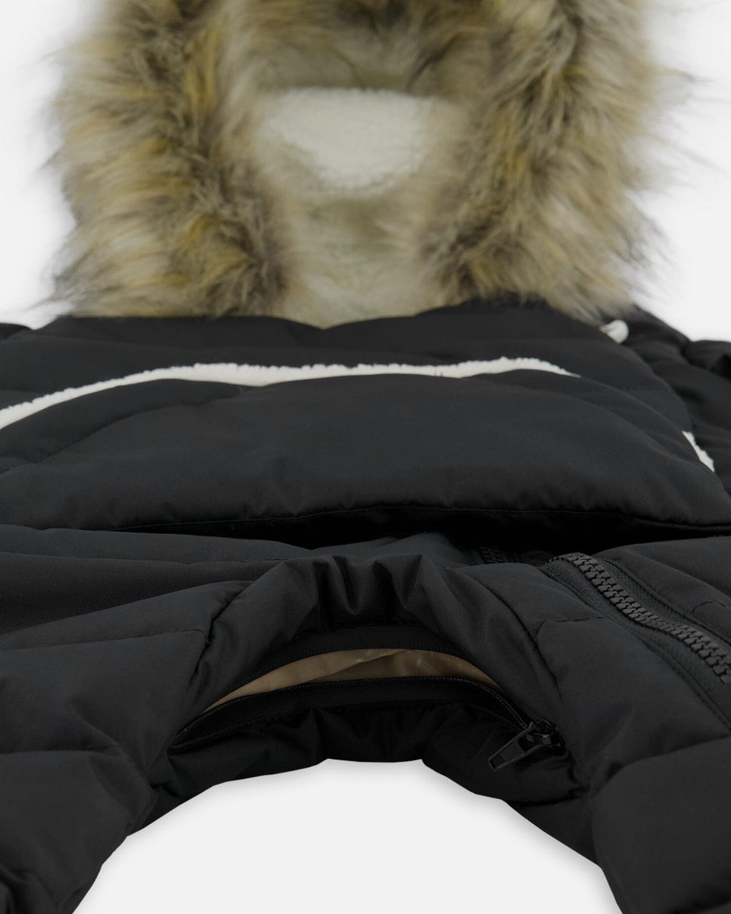 One-Piece Baby Snug Snowsuit Designed For Car Seat Black