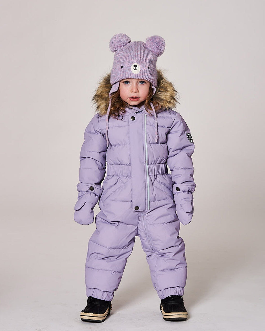 One-Piece Baby Original Puffy Snowsuit Purple Gray