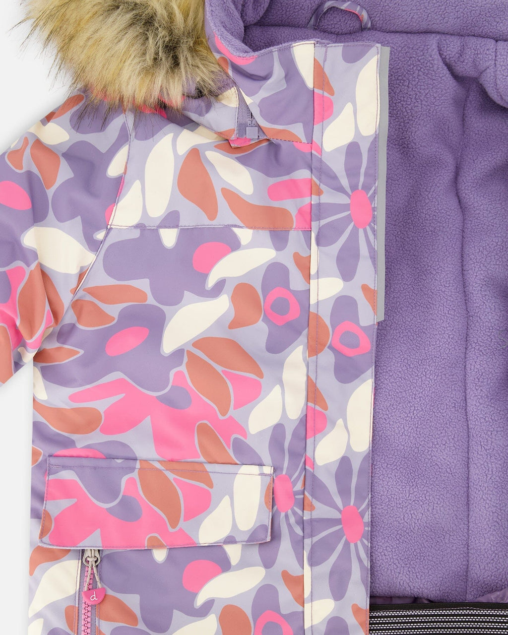 Two-Piece Discover Snowsuit With Printed Jacket Purple Gray