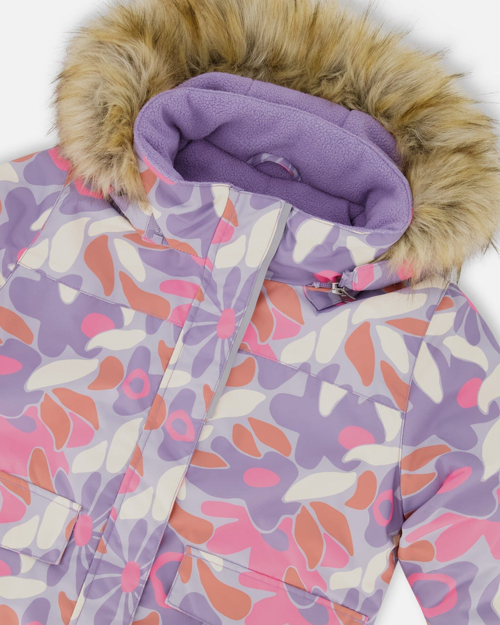 Two-Piece Discover Snowsuit With Printed Jacket Purple Gray