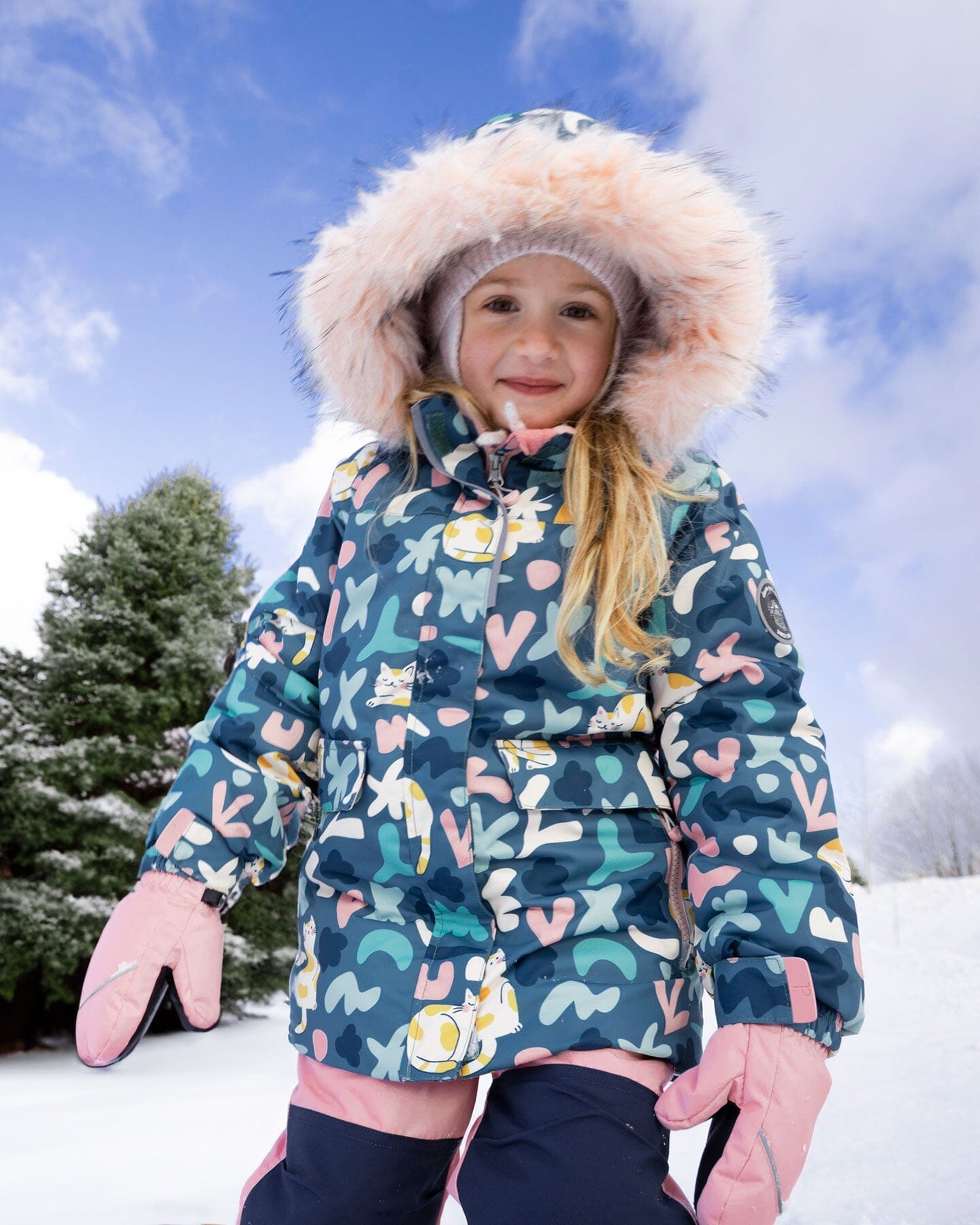 Two-Piece Discover Snowsuit With Printed Jacket Dusty Pink