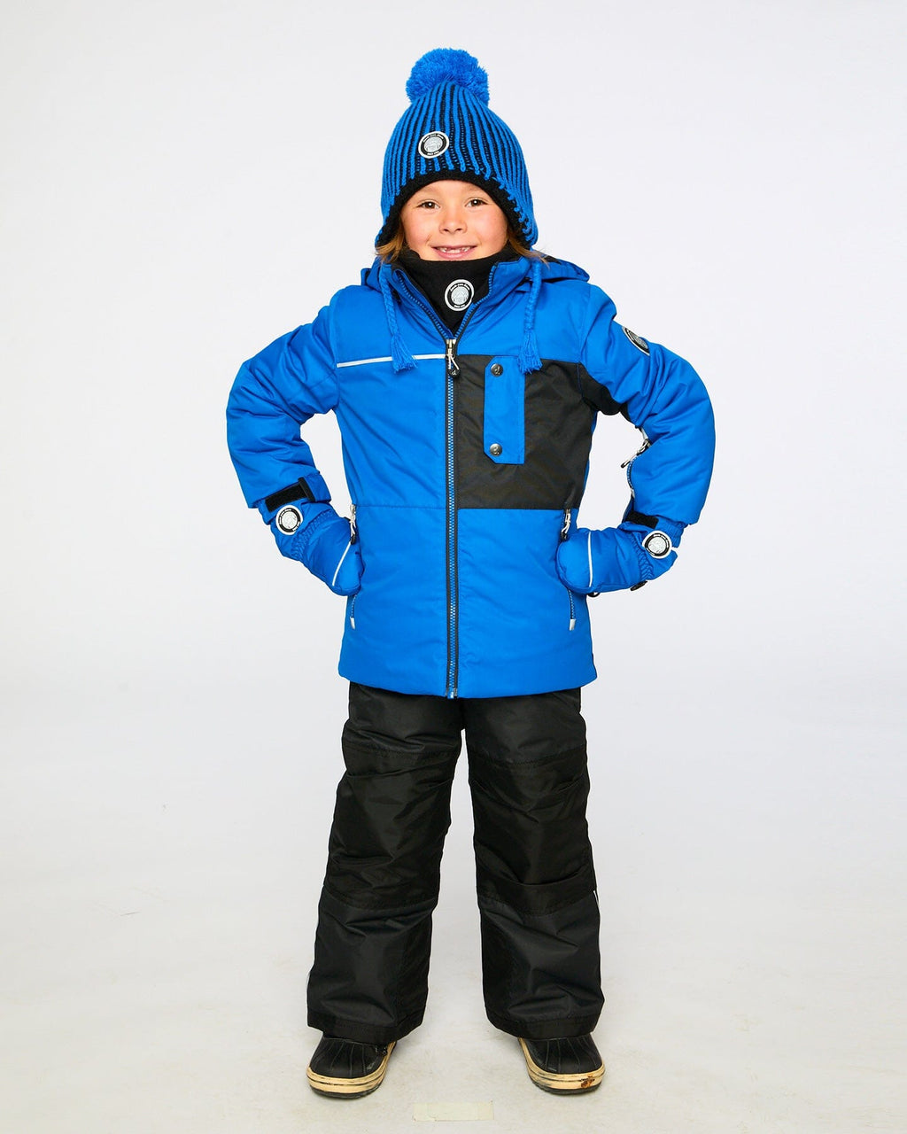 Two-Piece Play Snowsuit With Contrast Jacket Black