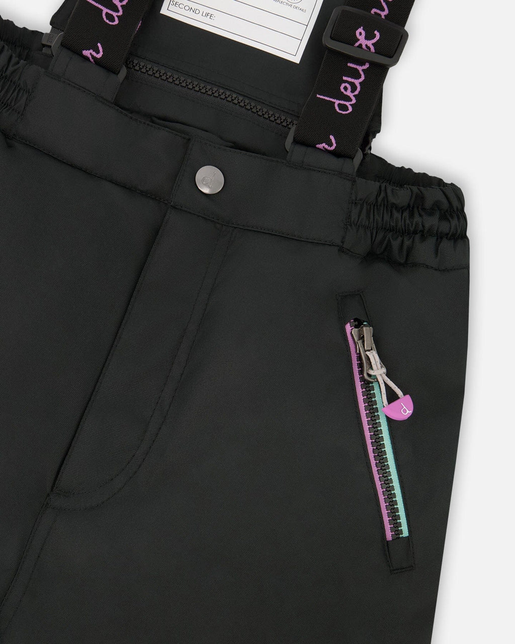 Two-Piece Play Snowsuit Black With Multicolor Print Jacket