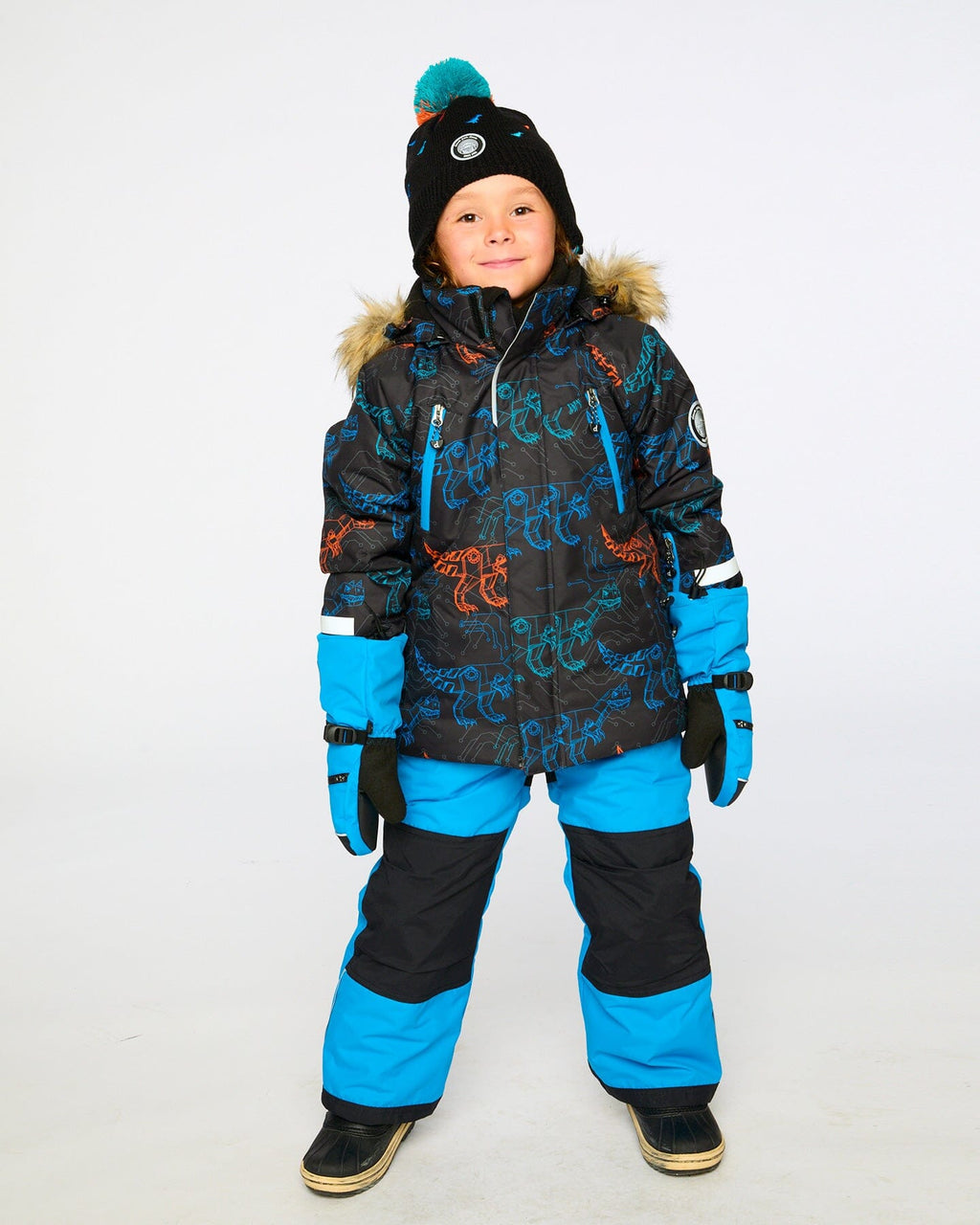 Two-Piece Play Snowsuit With Printed Jacket Blue